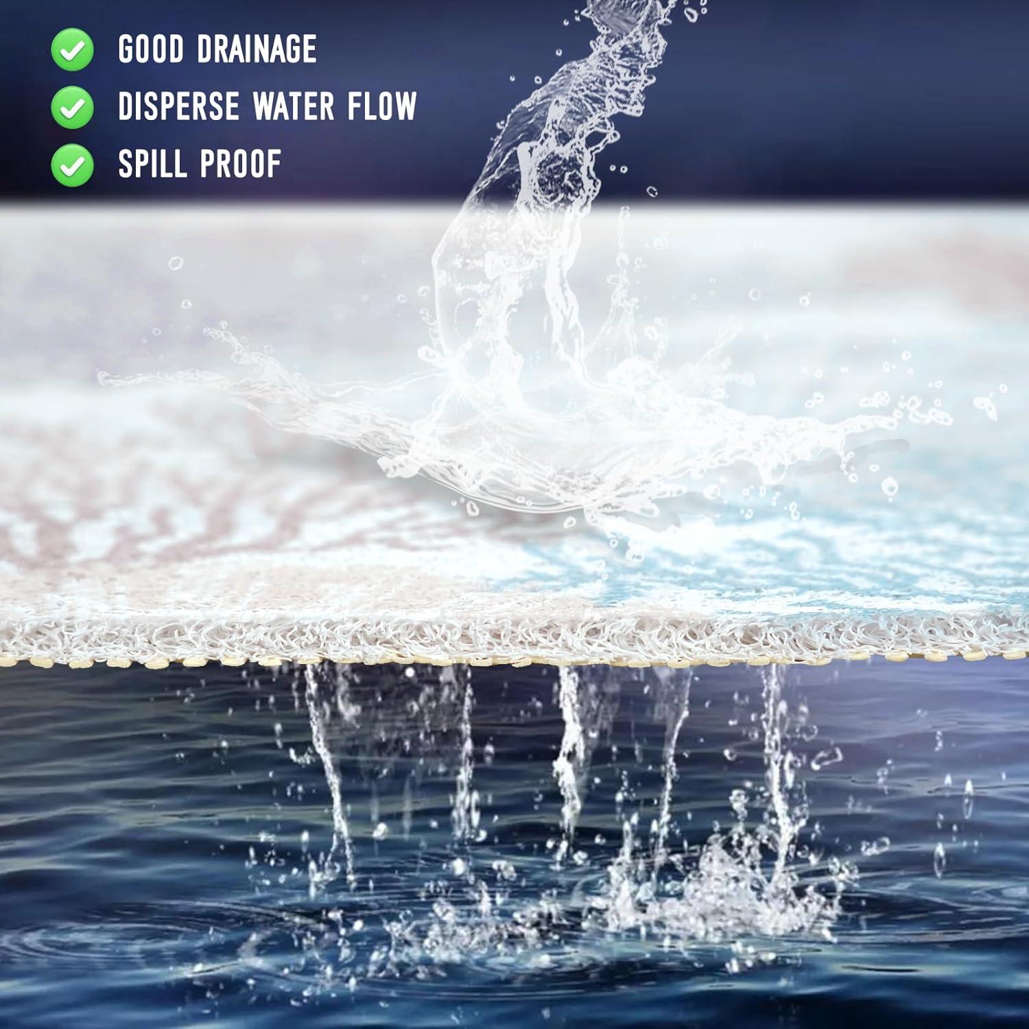 Alfombra de Ducha Antideslizante Aquoechd 61x61 cm Azul PVC