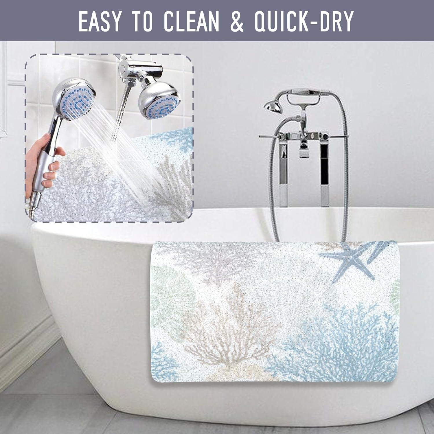 Alfombra de Ducha Antideslizante Aquoechd 61x61 cm Azul PVC