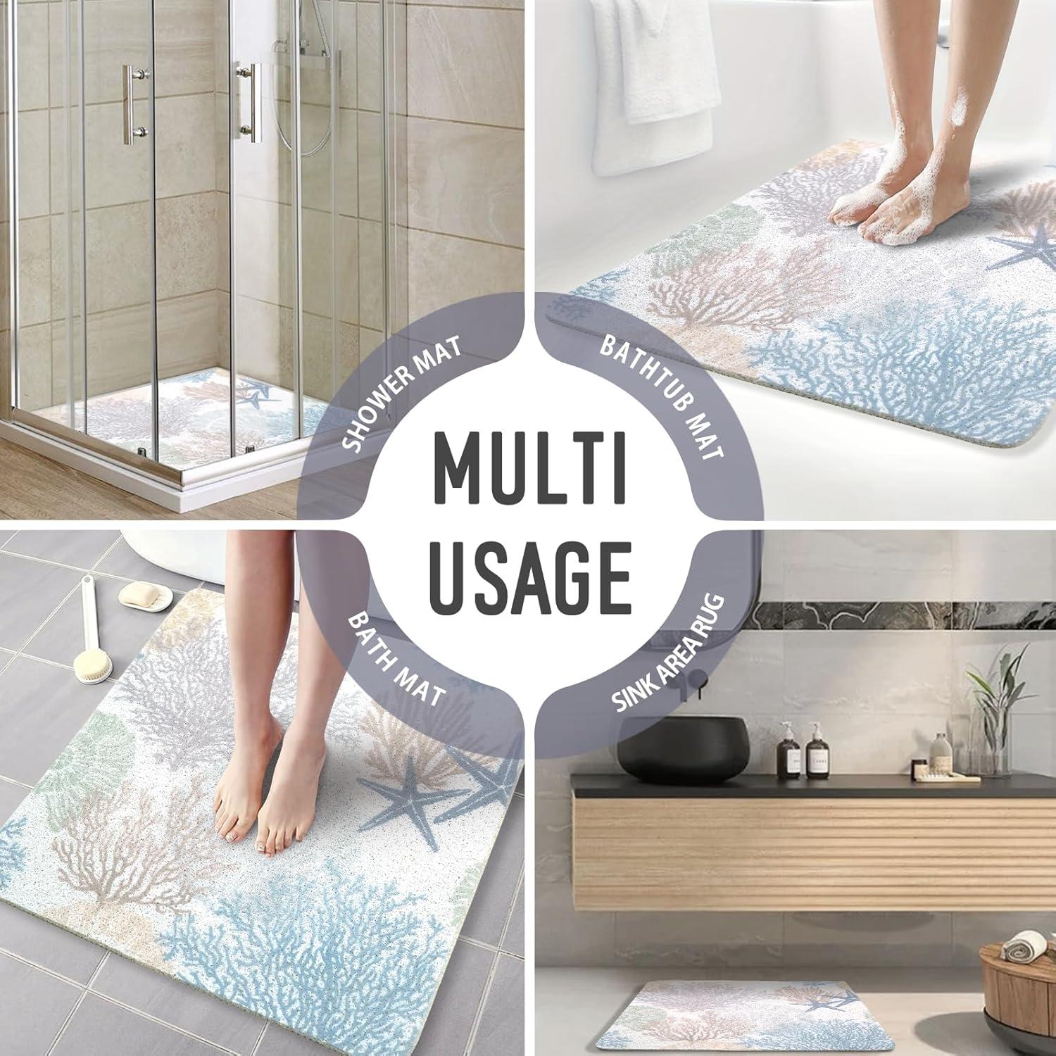 Alfombra de Ducha Antideslizante Aquoechd 61x61 cm Azul PVC