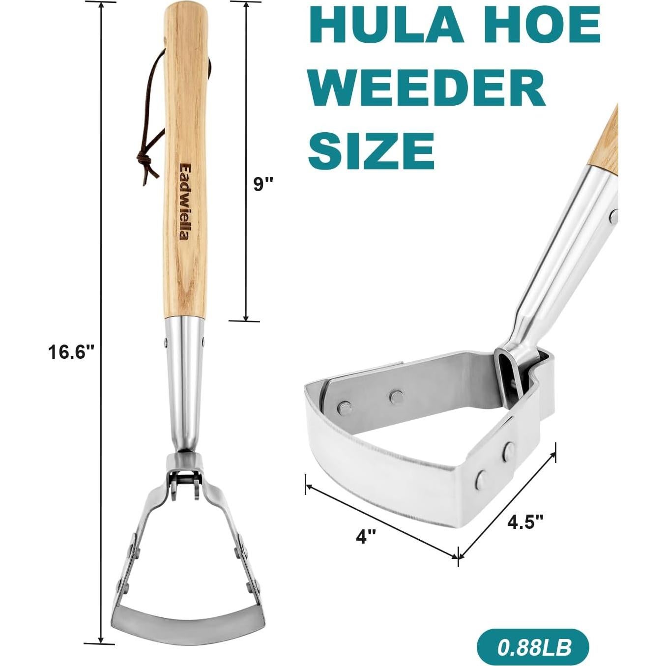 Azada Mini de Hula Eadwiella 40.64 cm Mango de Madera