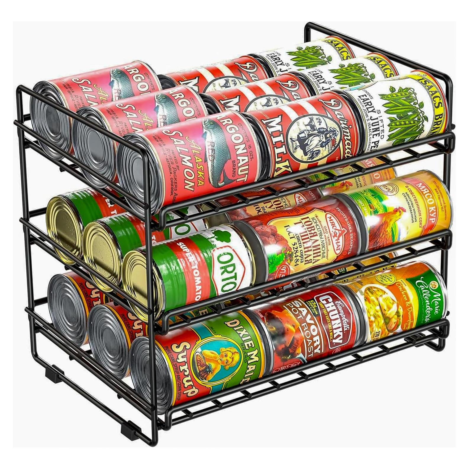 Organizador de Latas SUFAUY 3 Niveles 36 Latas Negro