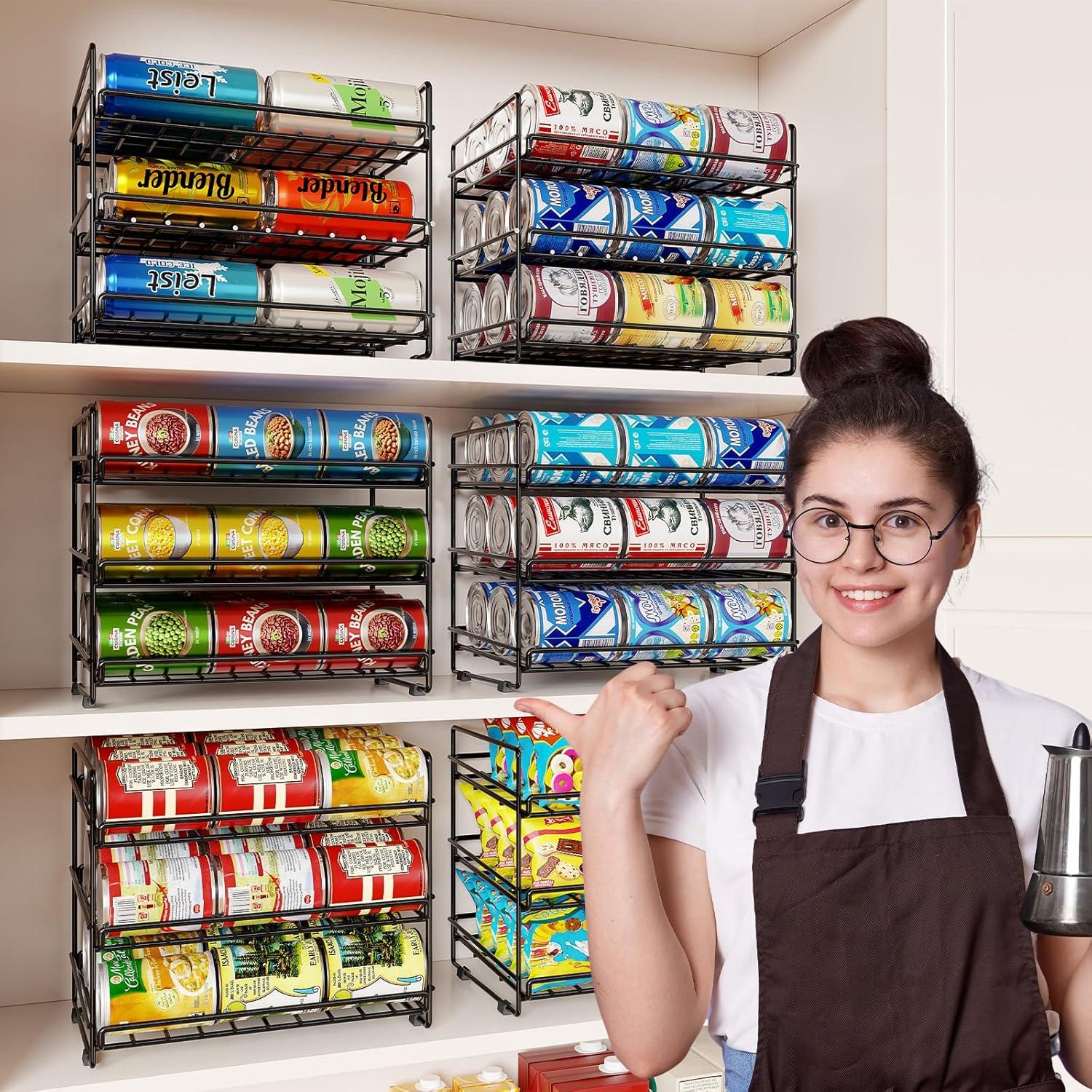 Organizador de Latas SUFAUY 3 Niveles 36 Latas Negro