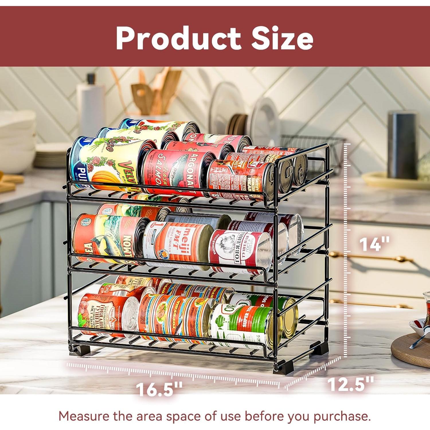 Organizador de Latas SUFAUY 3 Niveles 36 Latas Negro