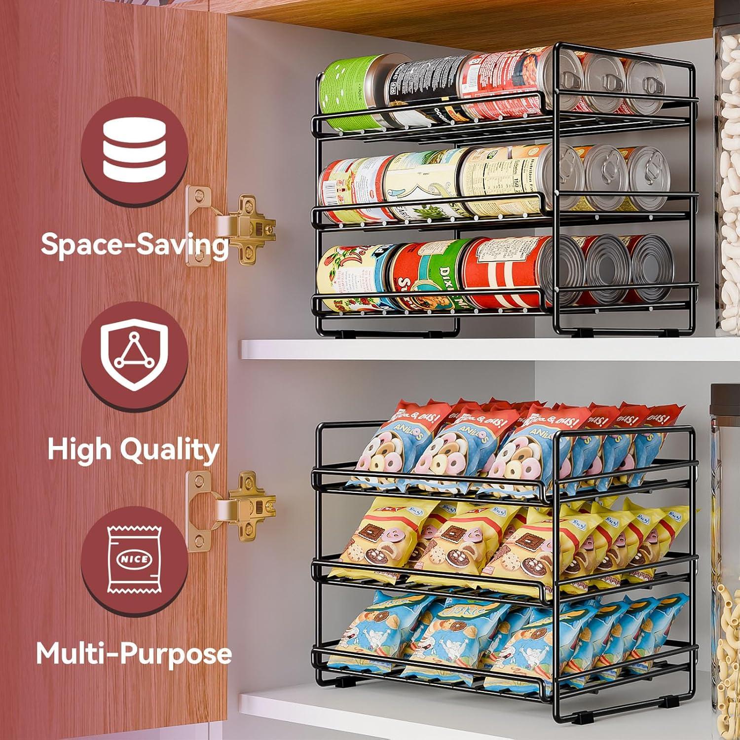 Organizador de Latas SUFAUY 3 Niveles 36 Latas Negro