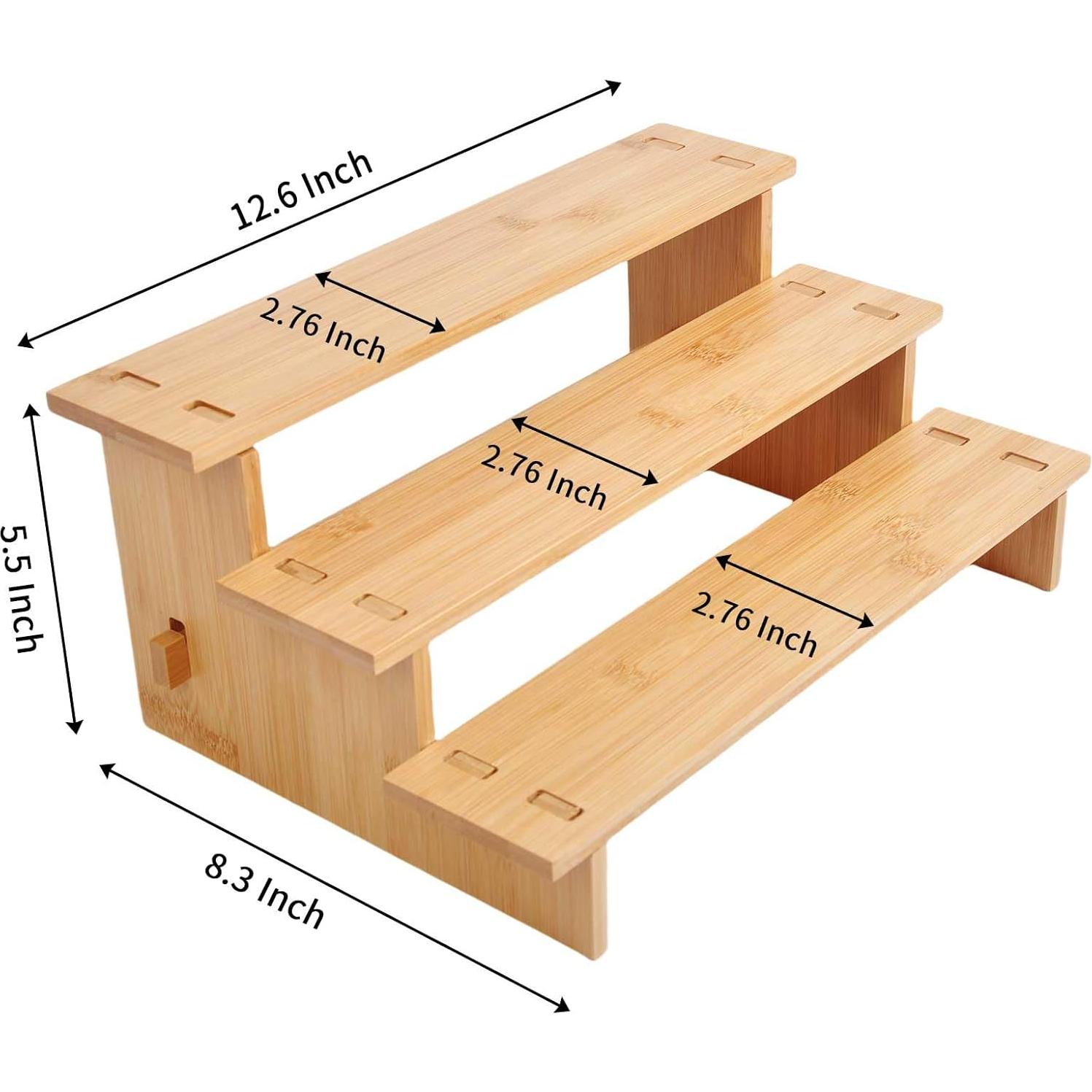 Organizador de Especias de 3 Niveles JinDoWin - Bambú Natural