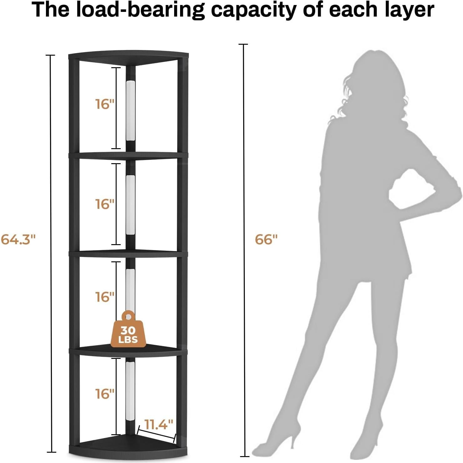 Estante Esquinero VILICK 5 Niveles con Luz LED Regulable