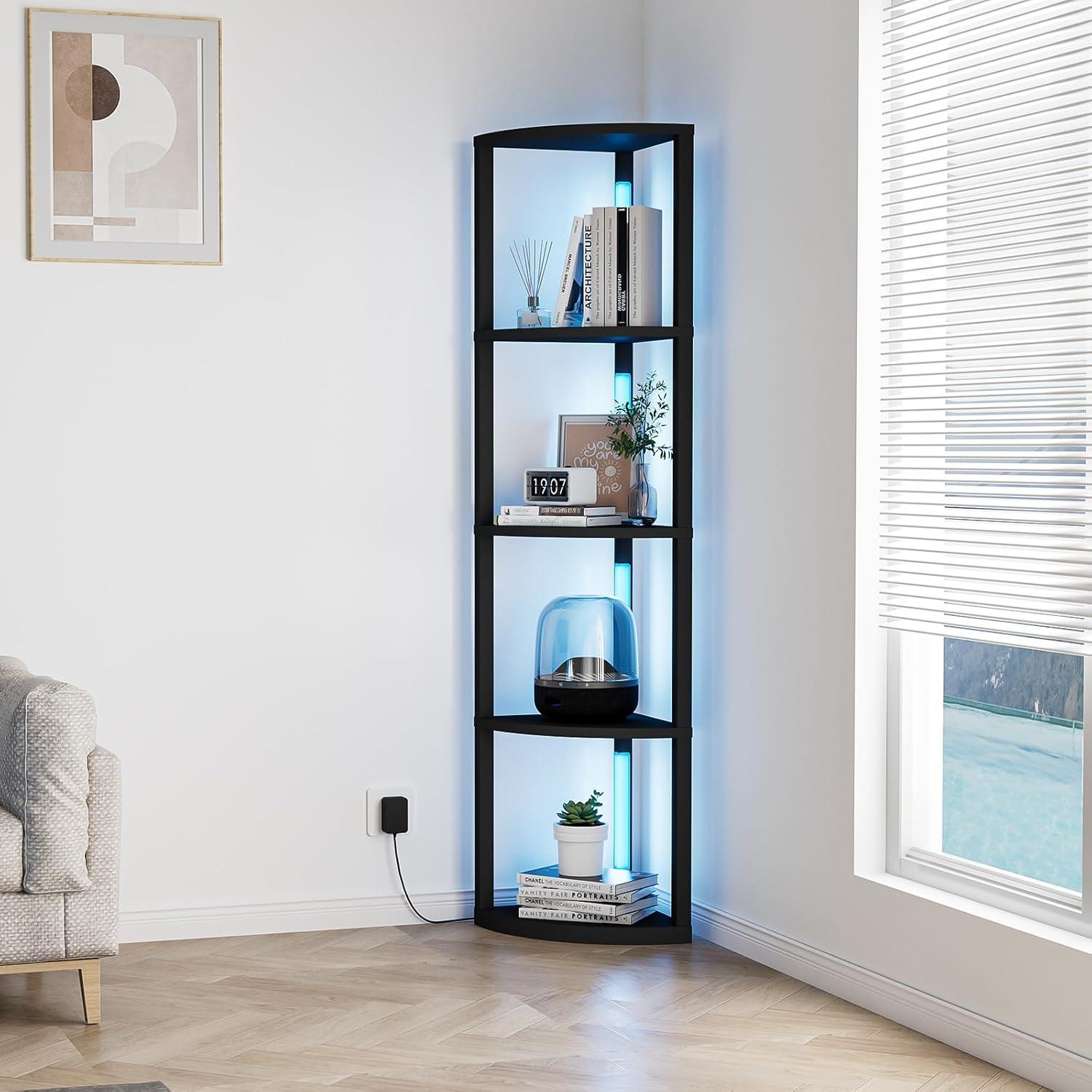 Estante Esquinero VILICK 5 Niveles con Luz LED Regulable