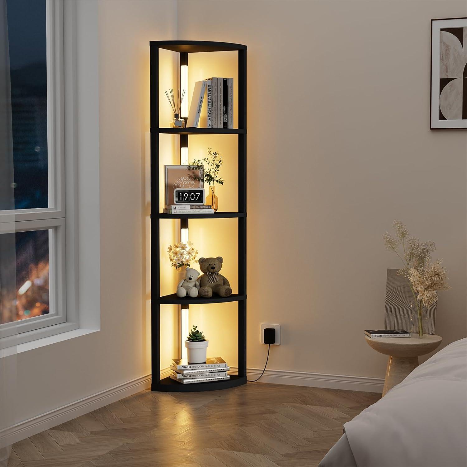 Estante Esquinero VILICK 5 Niveles con Luz LED Regulable