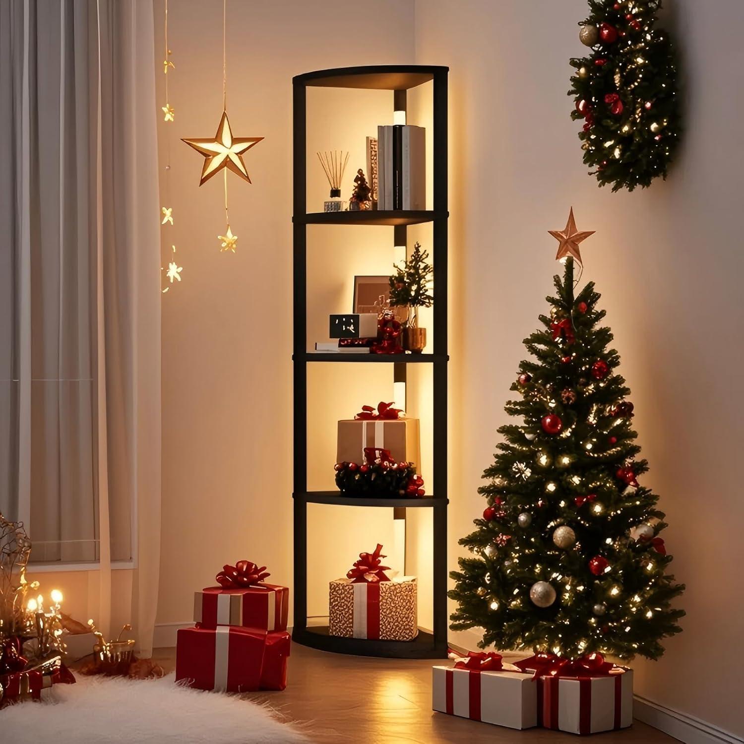 Estante Esquinero VILICK 5 Niveles con Luz LED Regulable