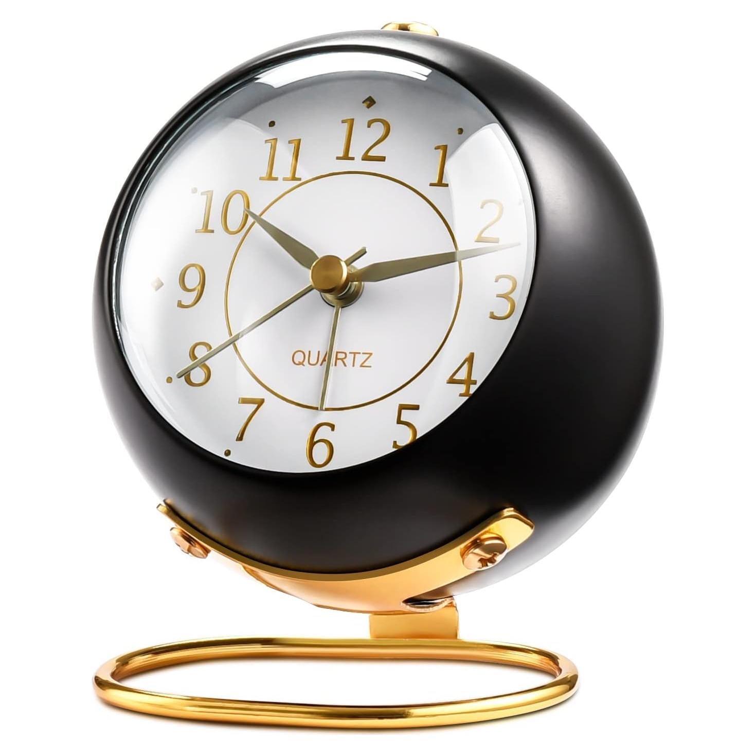 Reloj de Alarma Analógico Tetino Y-1004 Negro Retro Silencioso