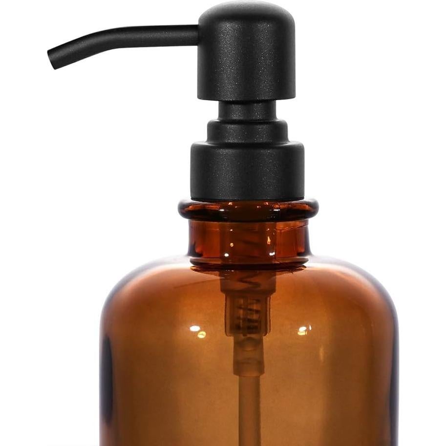 Dispensador de Jabón CHBKT Ámbar 0.35L con Bomba Acero Inoxidable