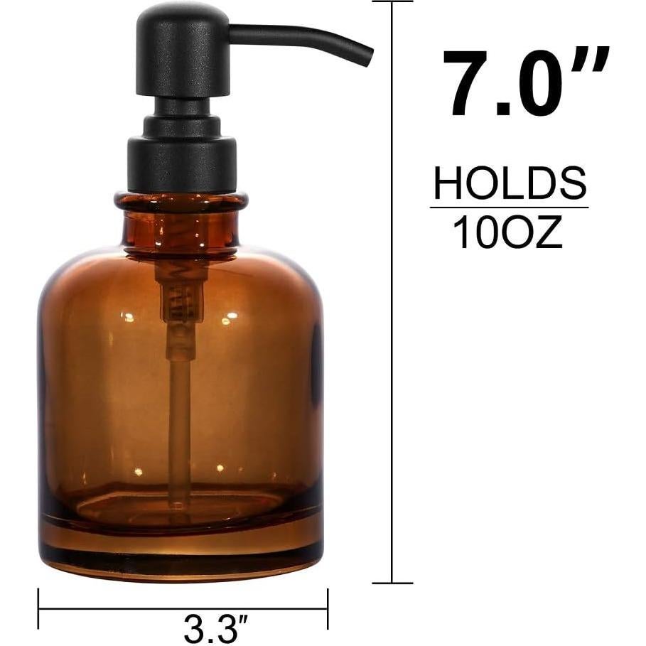 Dispensador de Jabón CHBKT Ámbar 0.35L con Bomba Acero Inoxidable