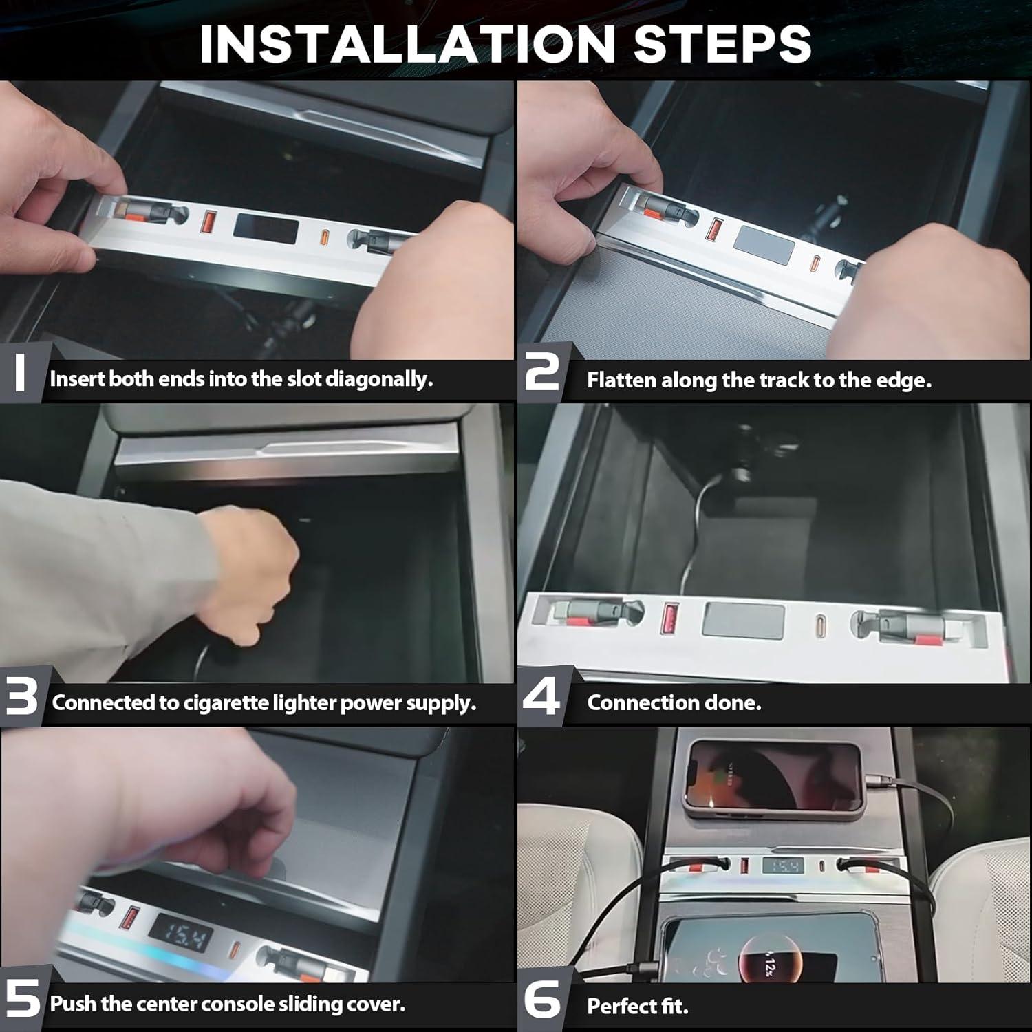 Cargador Hub USB Alopee 65W para Modelo 3 Highland 2024