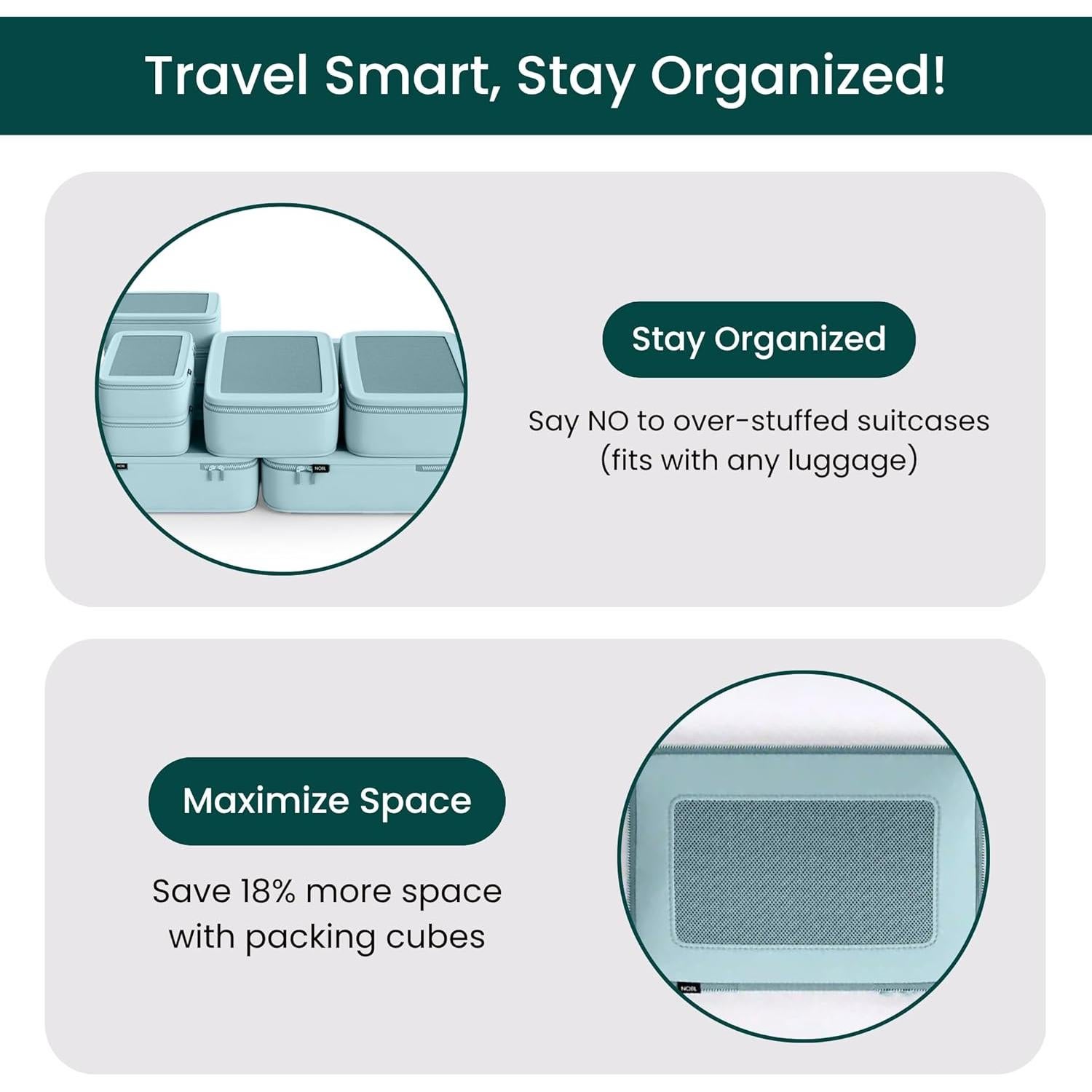 Conjunto de Cubos de Empaque Compresibles NOBL - 6 Piezas Azul