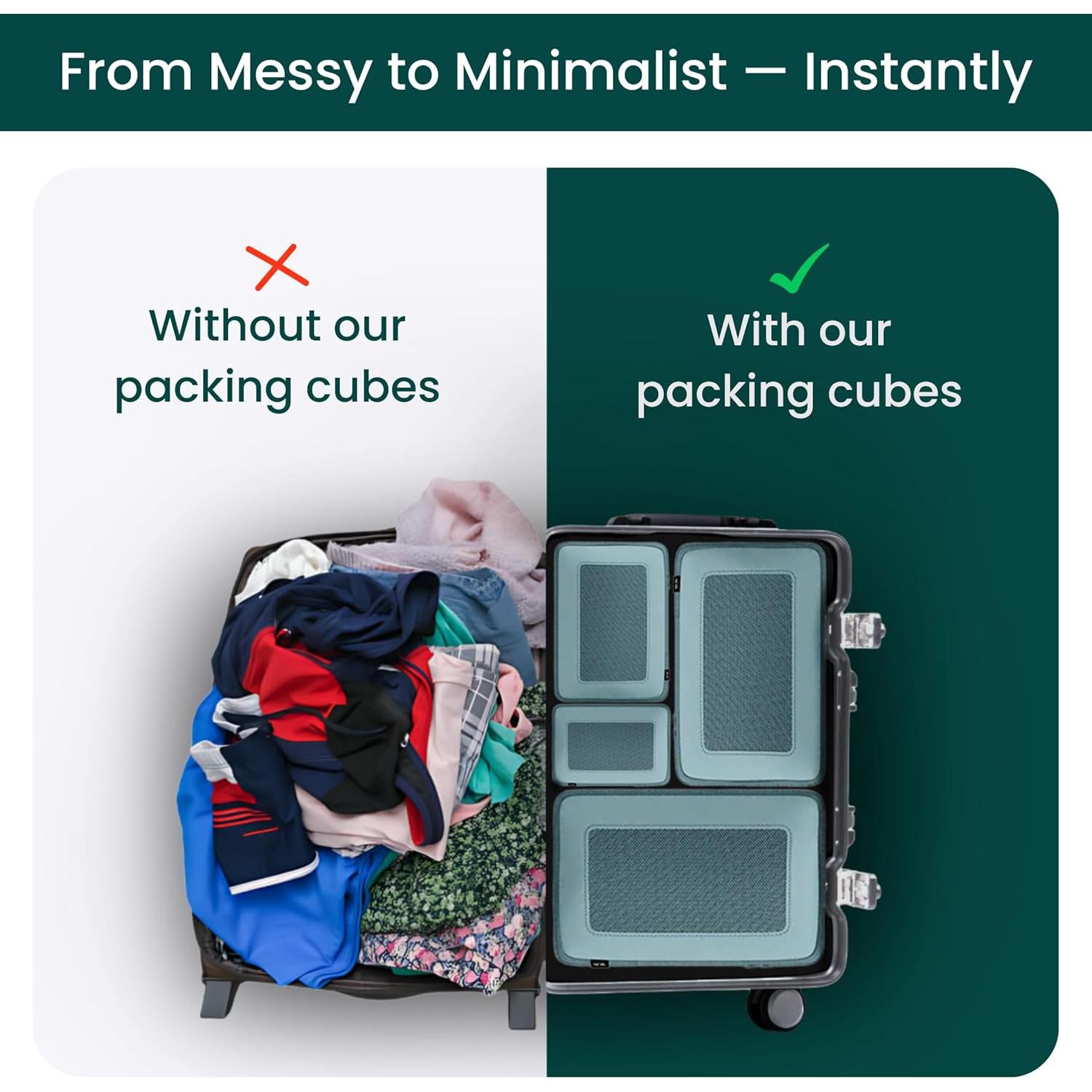 Conjunto de Cubos de Empaque Compresibles NOBL - 6 Piezas Azul