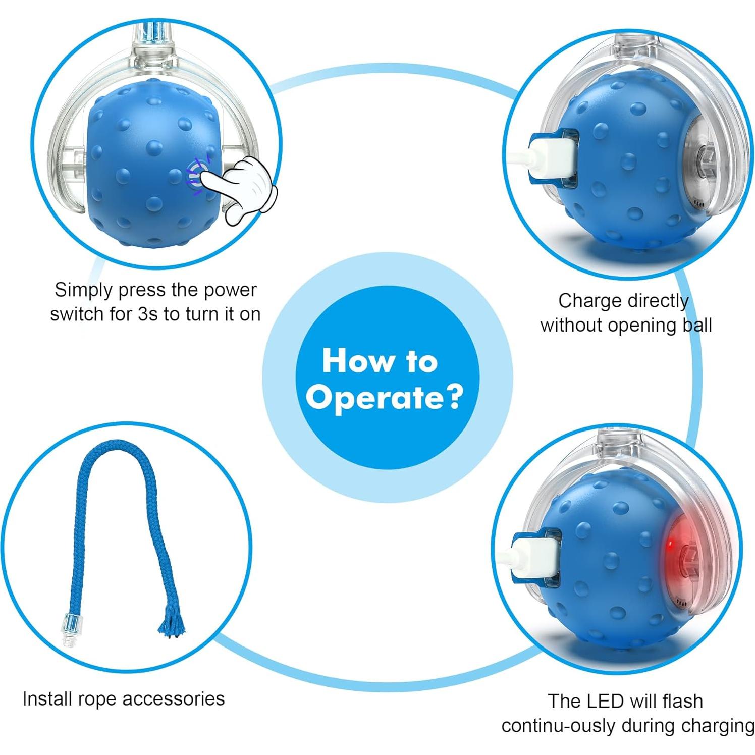 Pelota Interactiva para Gatos FLERDMAU - Juguete Automático