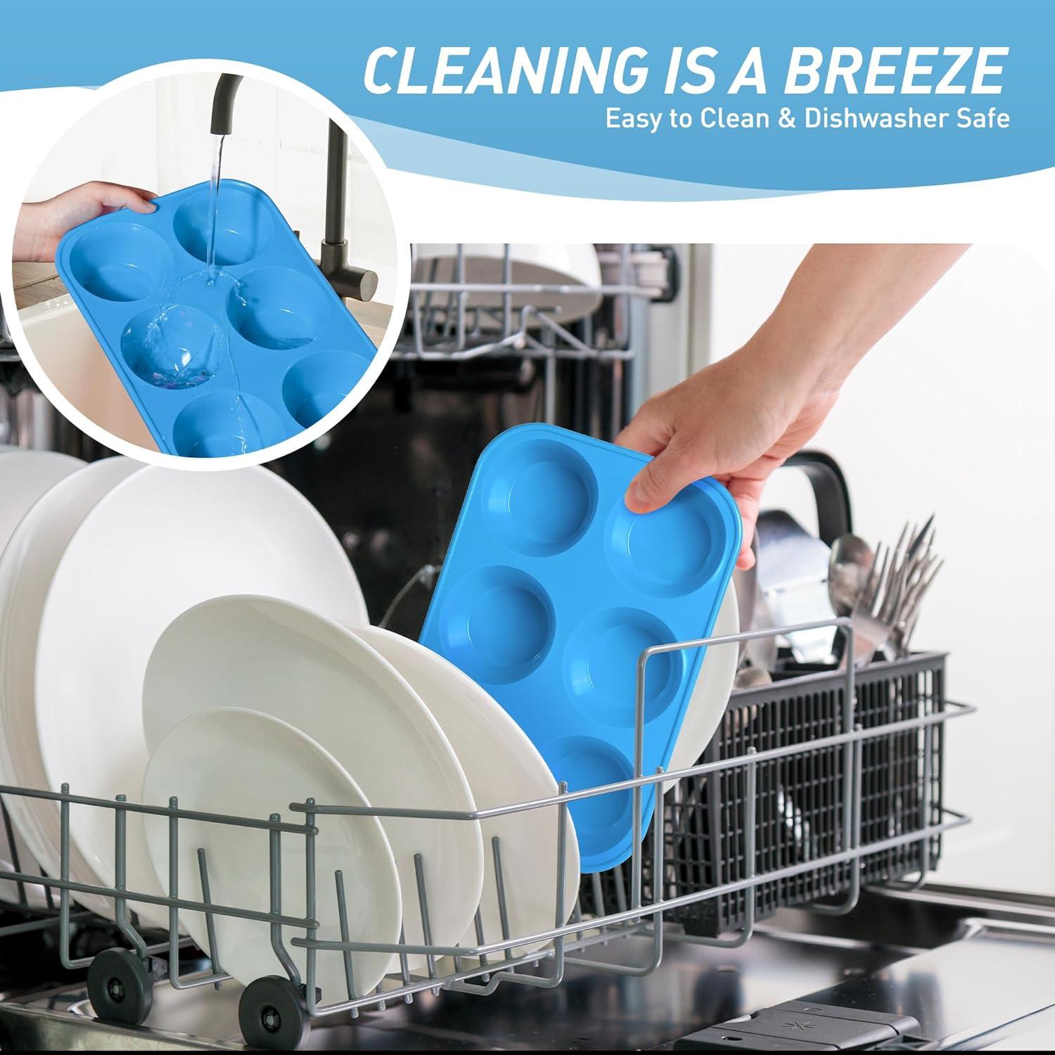 Molde para Muffins Jumbo Socisen 6 Tazas Silicona Azul