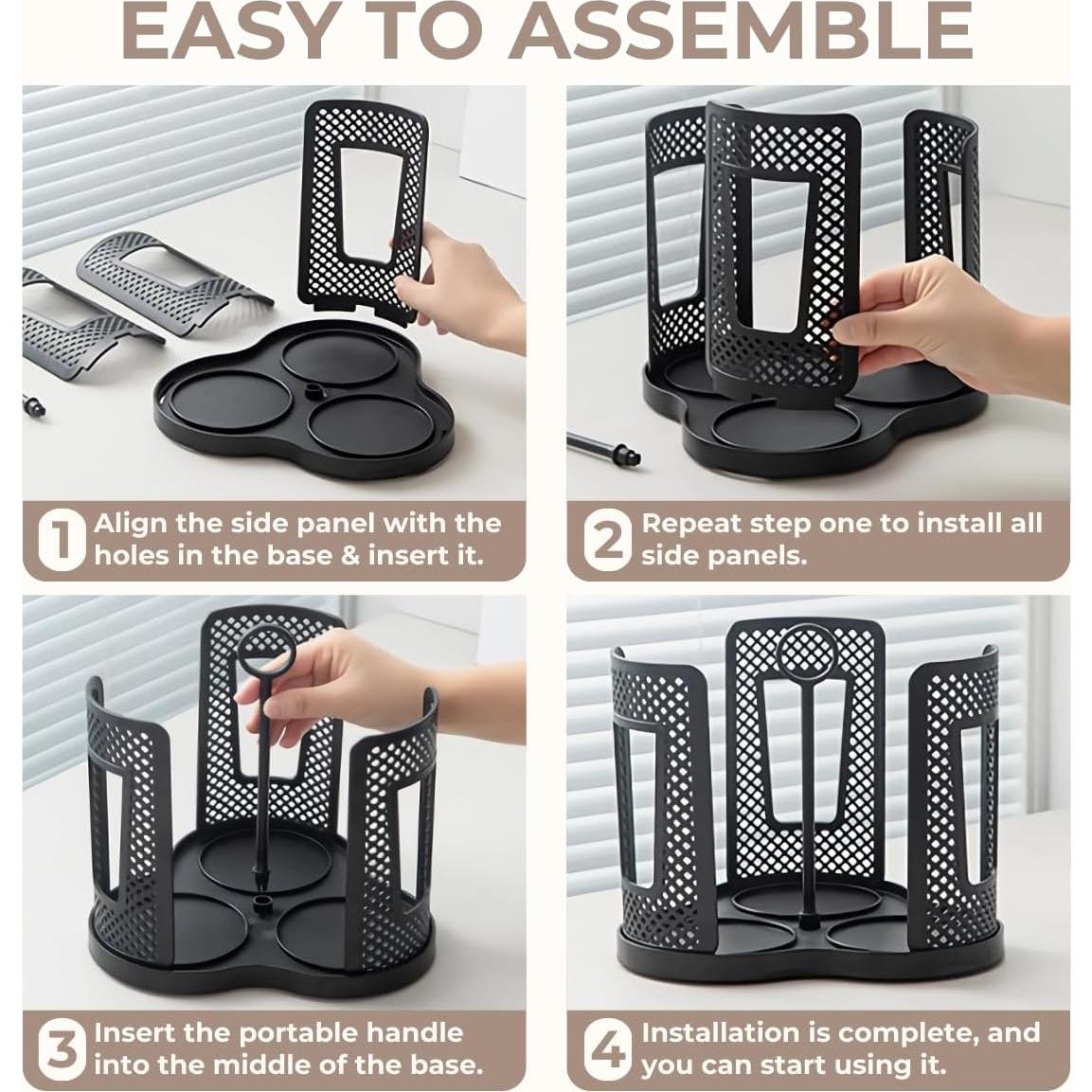 Dispensador de Tazas Rotatorio Atarvana 3 Compartimentos 22.49 cm