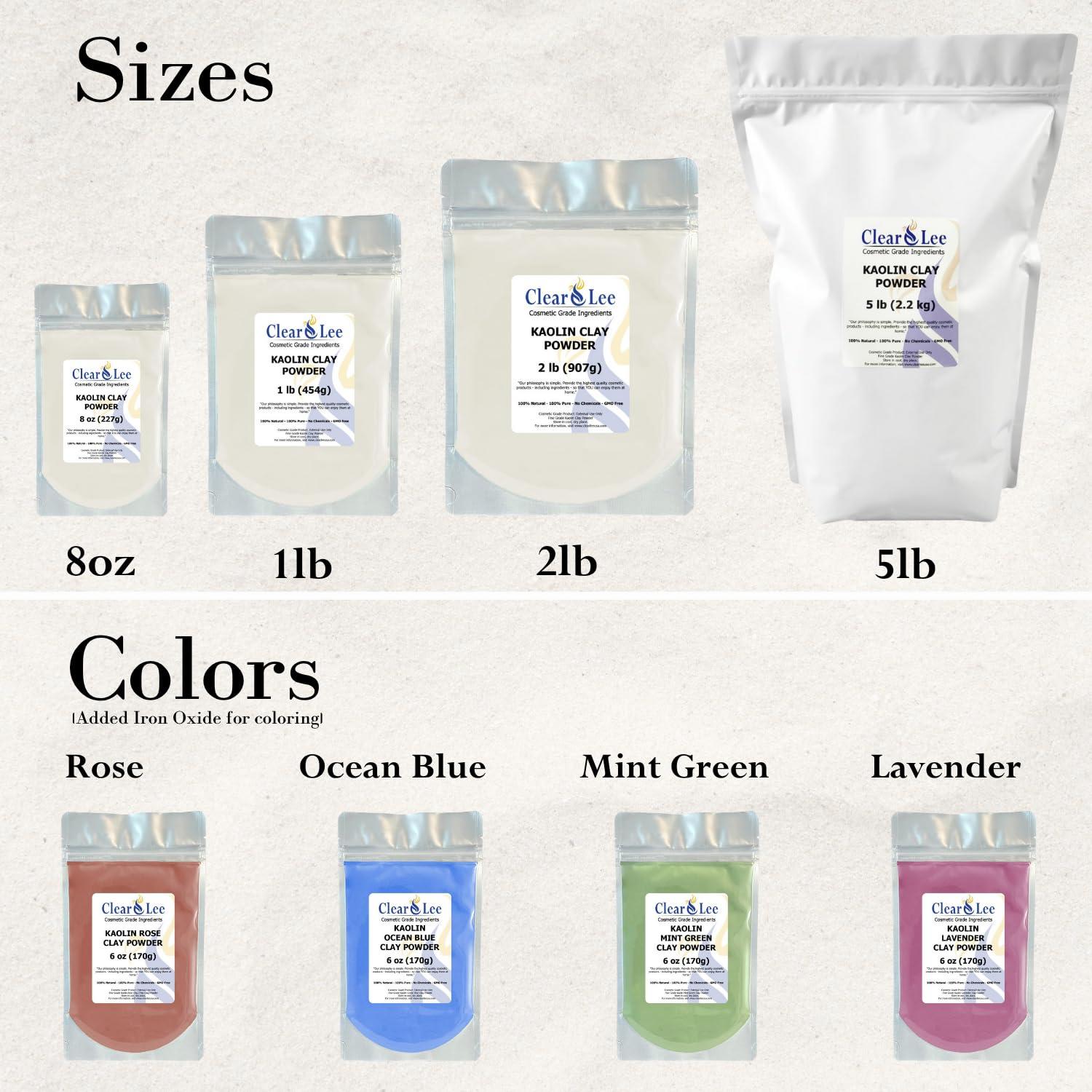 Polvo de Arcilla Kaolin Cosmético ClearLee 227g - Piel Suave