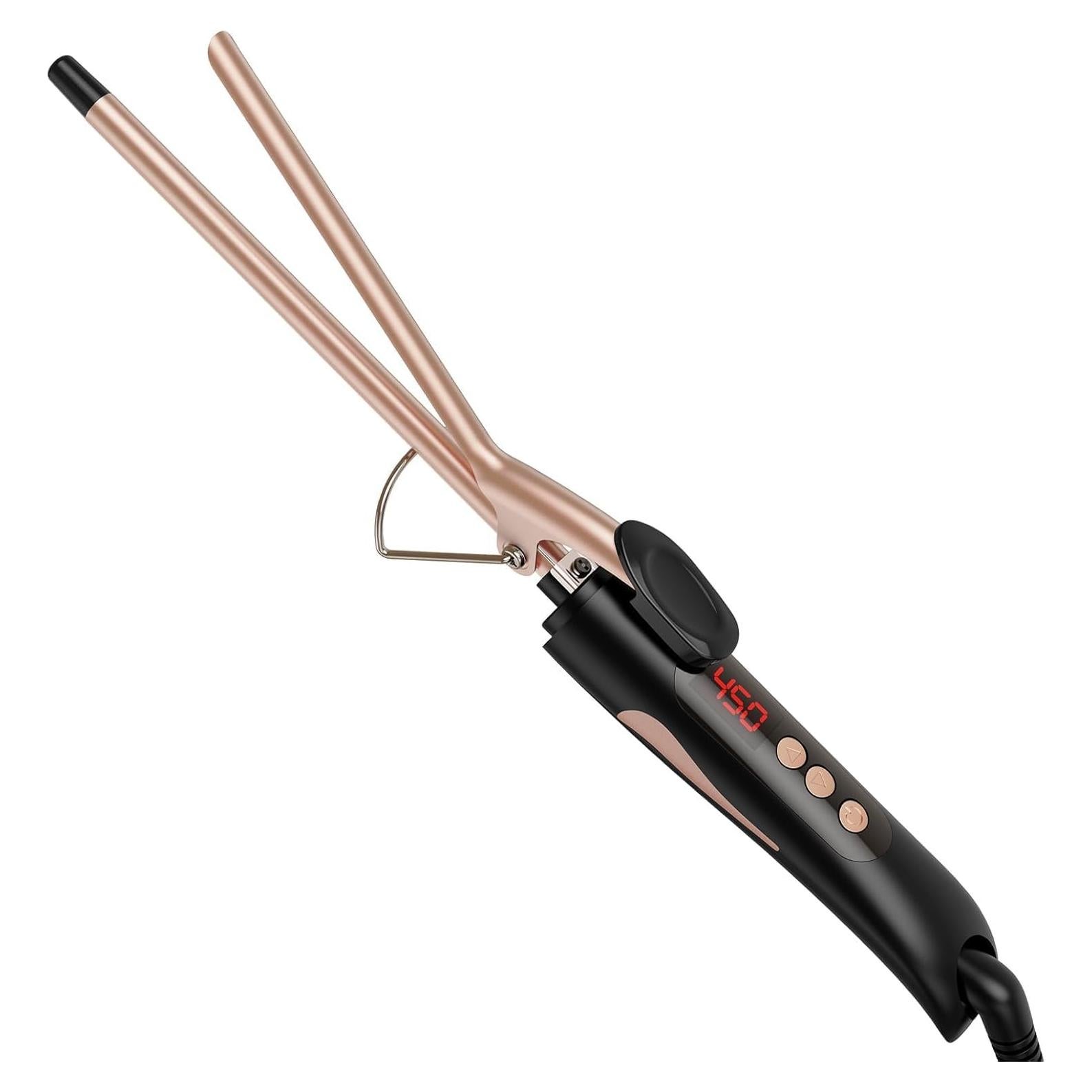 1/2 Inch Curling Iron for Short Hair, Half Inch Small Ceramic Tourmaline Curling Iron with Adjustable Temperature, Dual 110-240V Worldwide Voltage Curling Tongs Wand for Travel, Glove Include