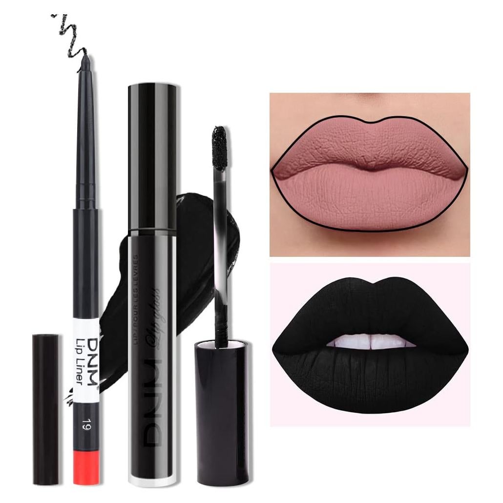 Set de Maquillaje Labial DIARIO DE AMY - 2 Piezas Mate Negro
