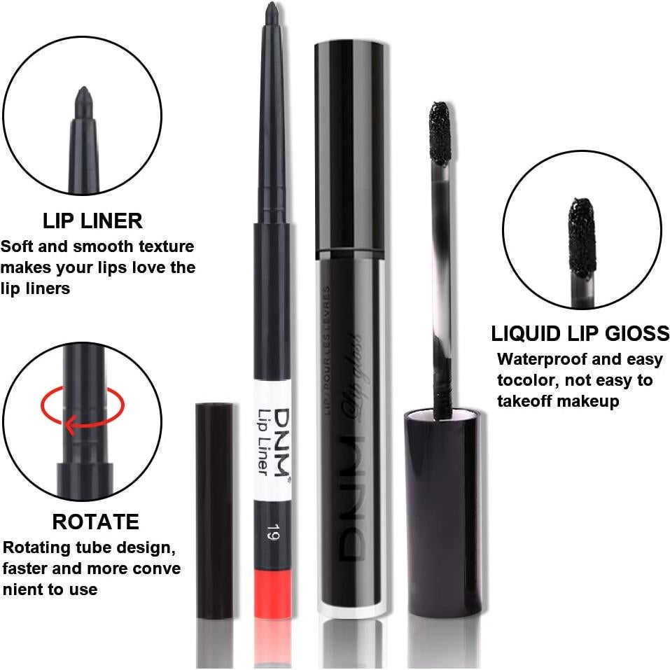 Set de Maquillaje Labial DIARIO DE AMY - 2 Piezas Mate Negro