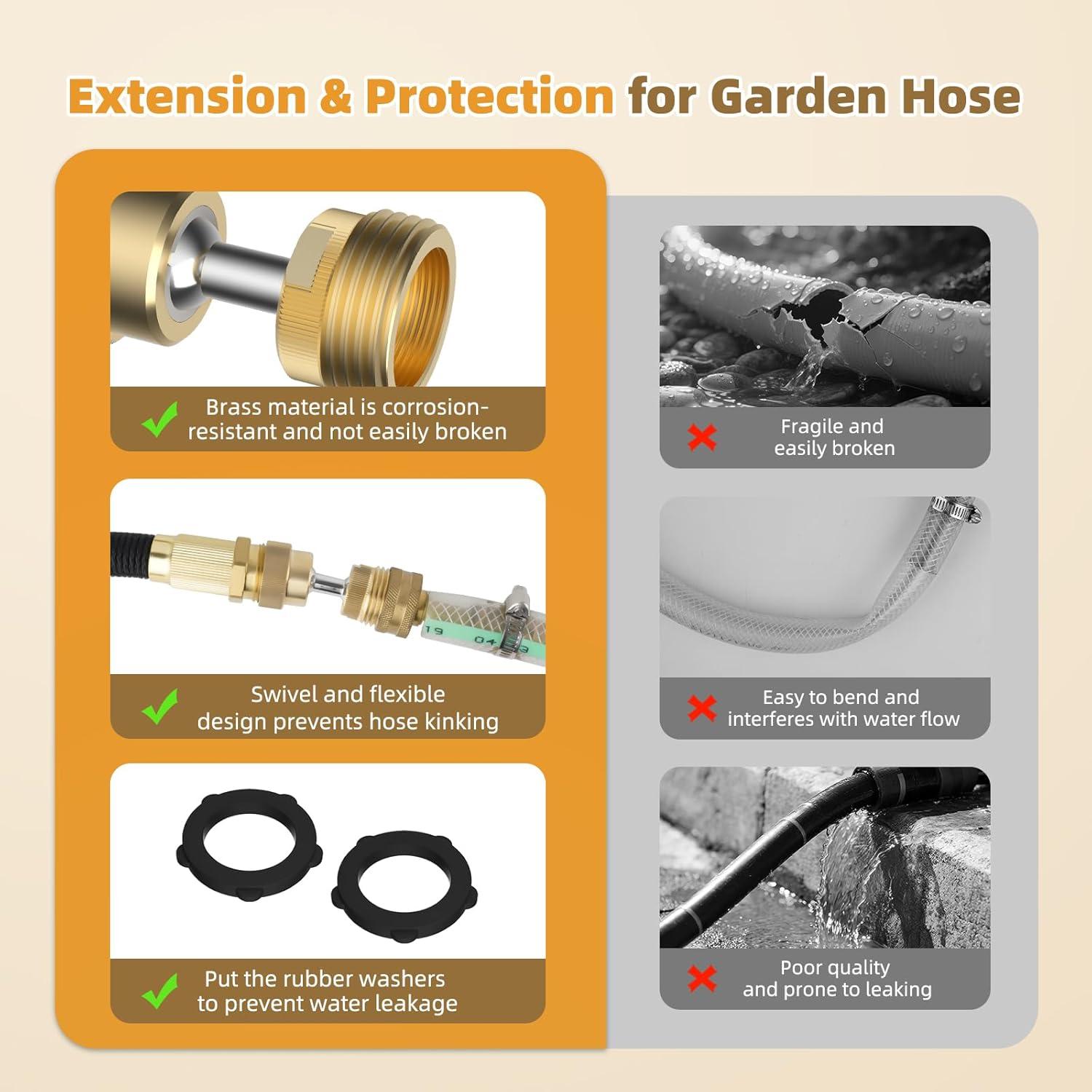 Adaptador de Manguera de Jardín Hibbent 3/4" GHT Doble Giro