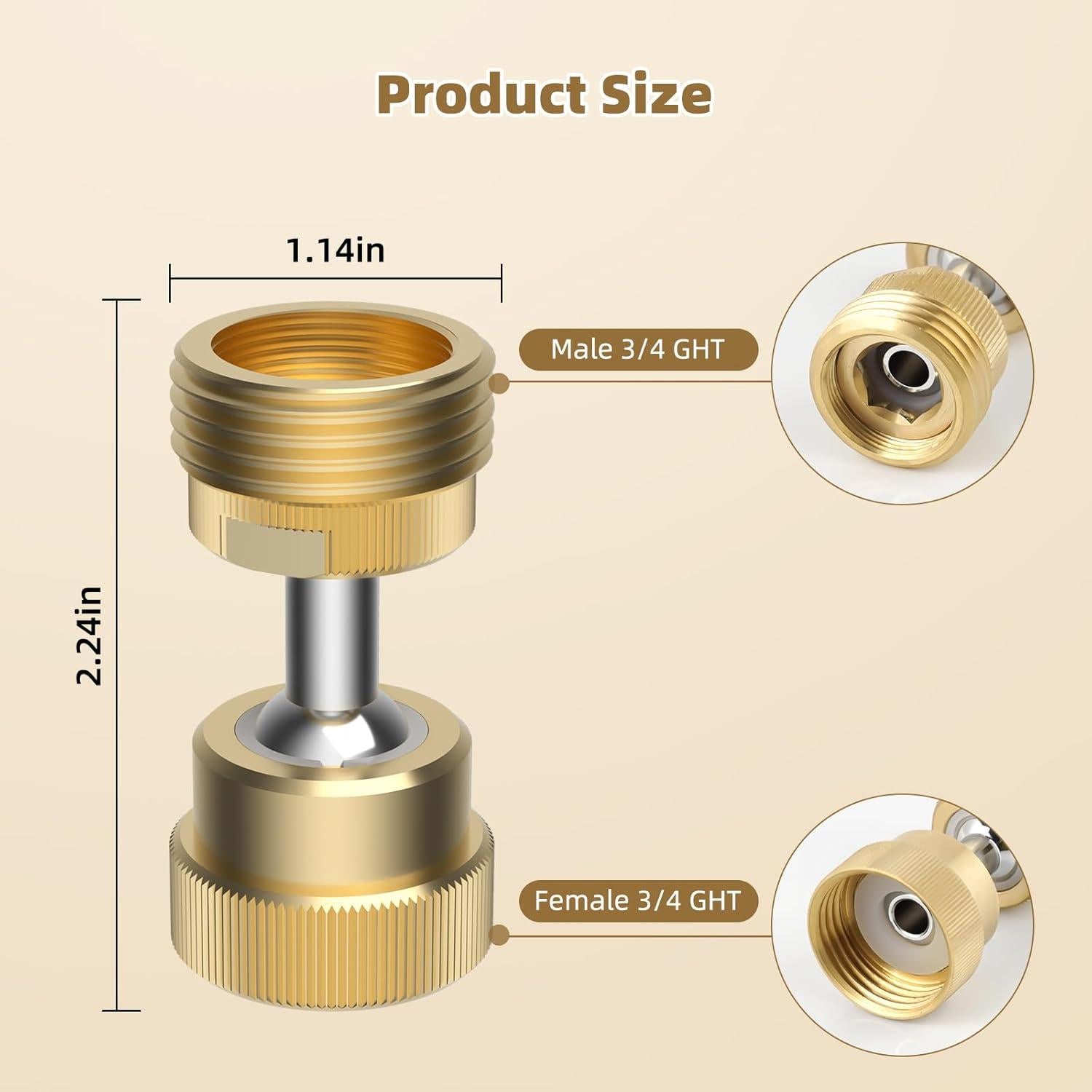 Adaptador de Manguera de Jardín Hibbent 3/4" GHT Doble Giro