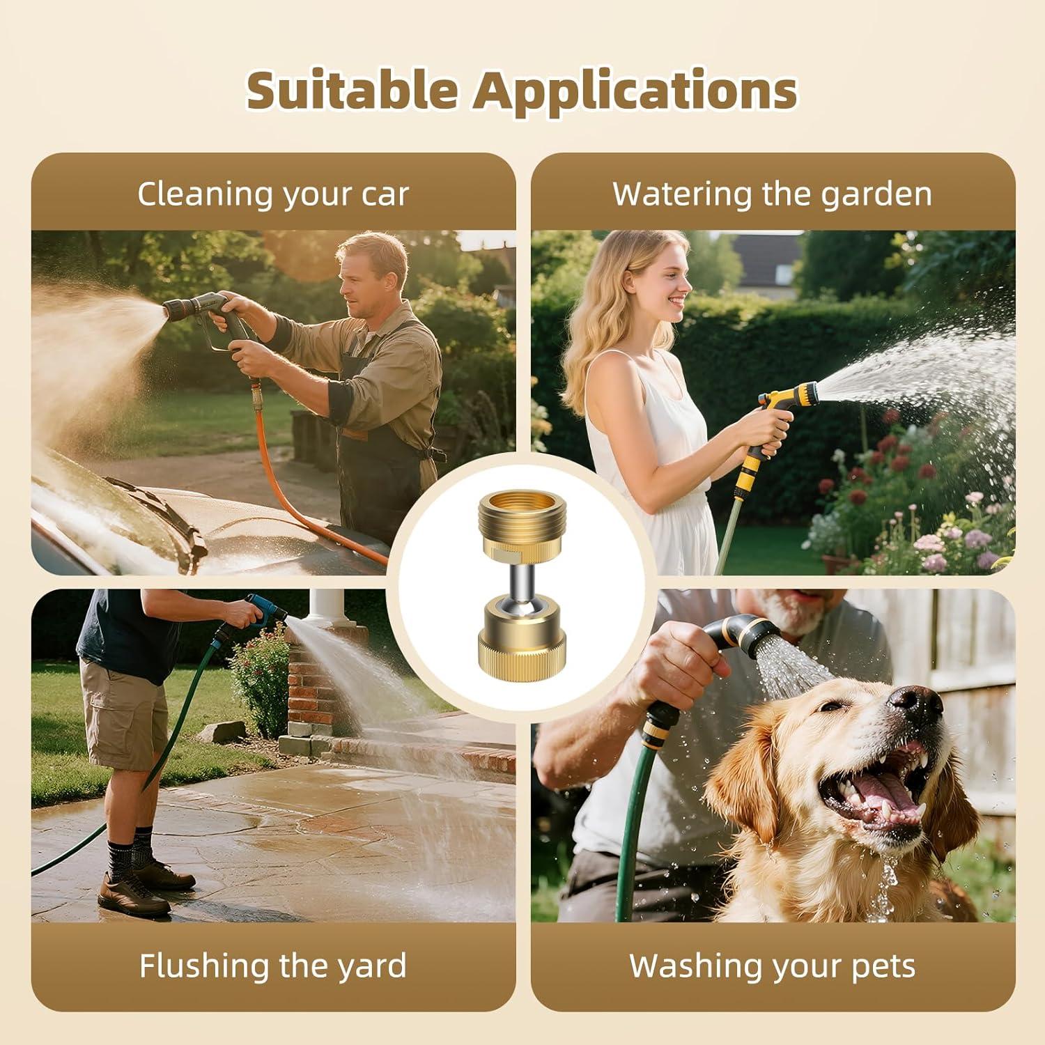 Adaptador de Manguera de Jardín Hibbent 3/4" GHT Doble Giro