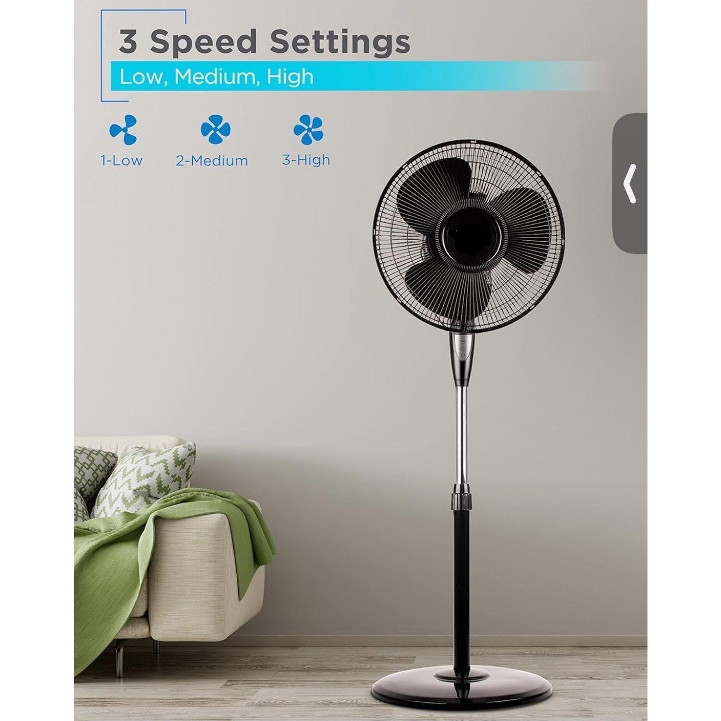 Ventilador de Pedestal KME DailyTrade 16" Oscilante Silencioso