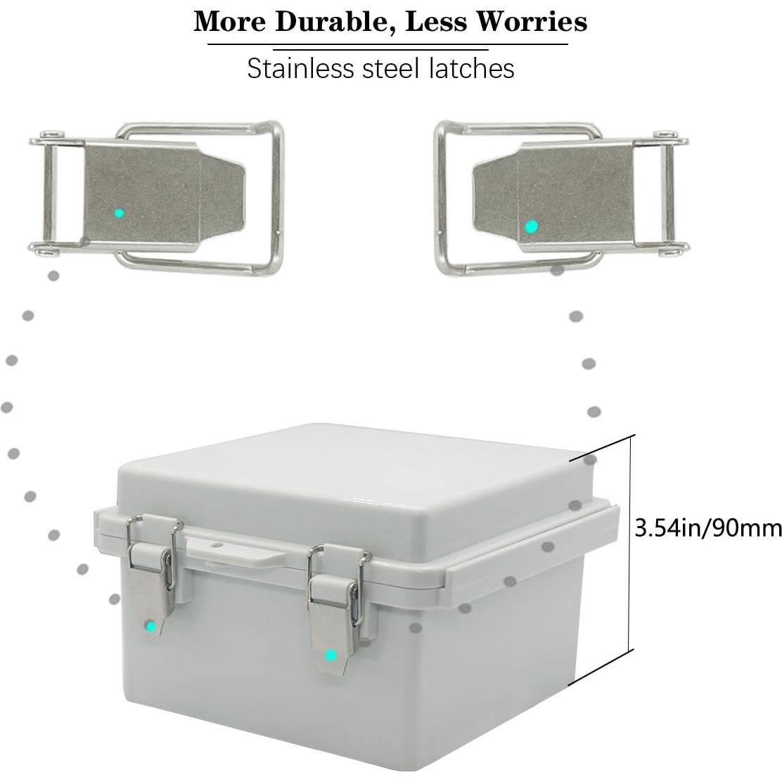Caja de Conexiones Zulkit IP67 Plástico ABS 150x150x90mm Gris