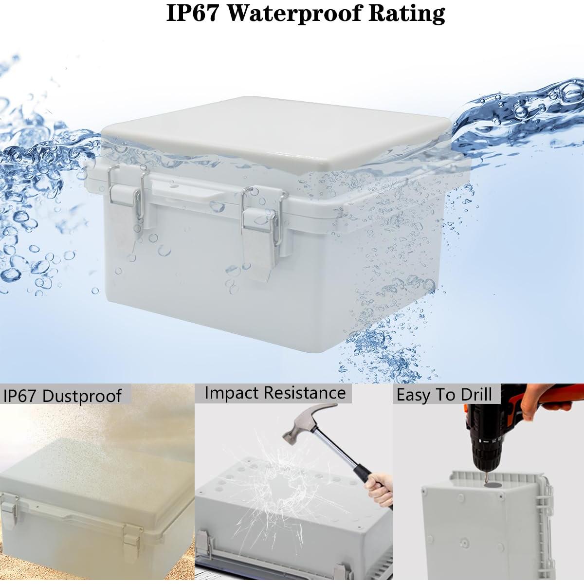 Caja de Conexiones Zulkit IP67 Plástico ABS 150x150x90mm Gris