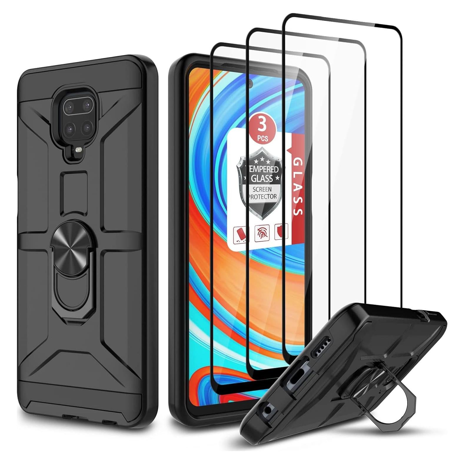 Funda Xiaomi Redmi Note 9 Pro/S 6.67" con 3 Protectores Vidrio