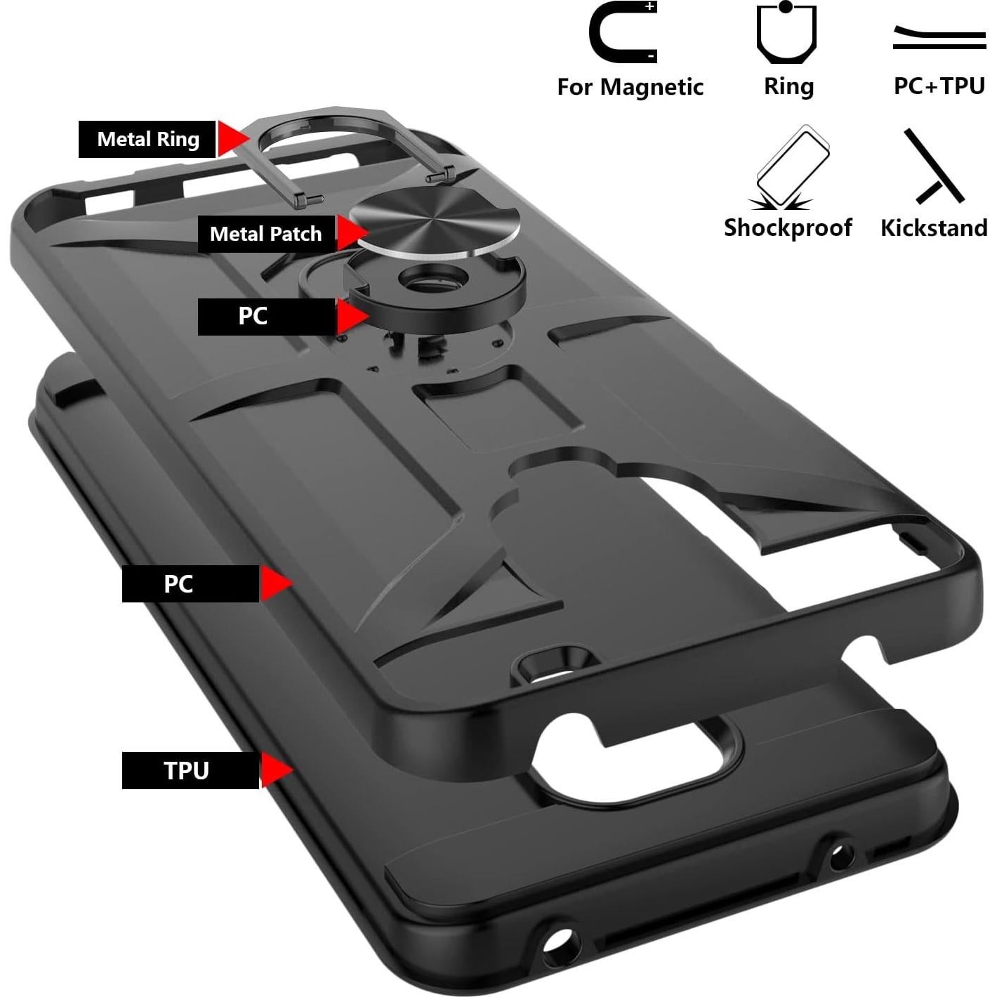 Funda Xiaomi Redmi Note 9 Pro/S 6.67" con 3 Protectores Vidrio