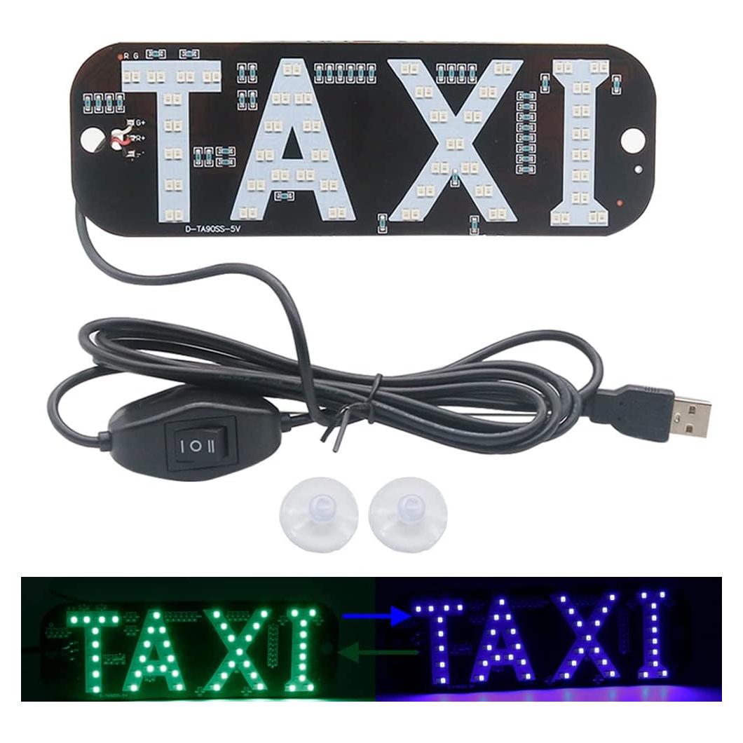 Señal LED de Taxi NSKANQI USB Doble Color Azul Verde