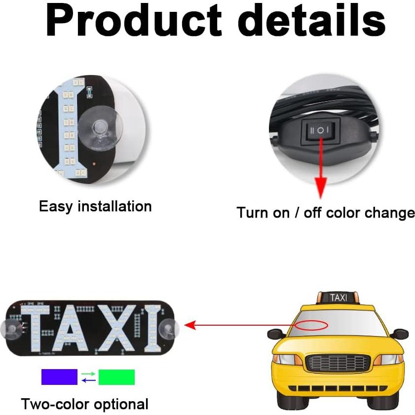 Señal LED de Taxi NSKANQI USB Doble Color Azul Verde