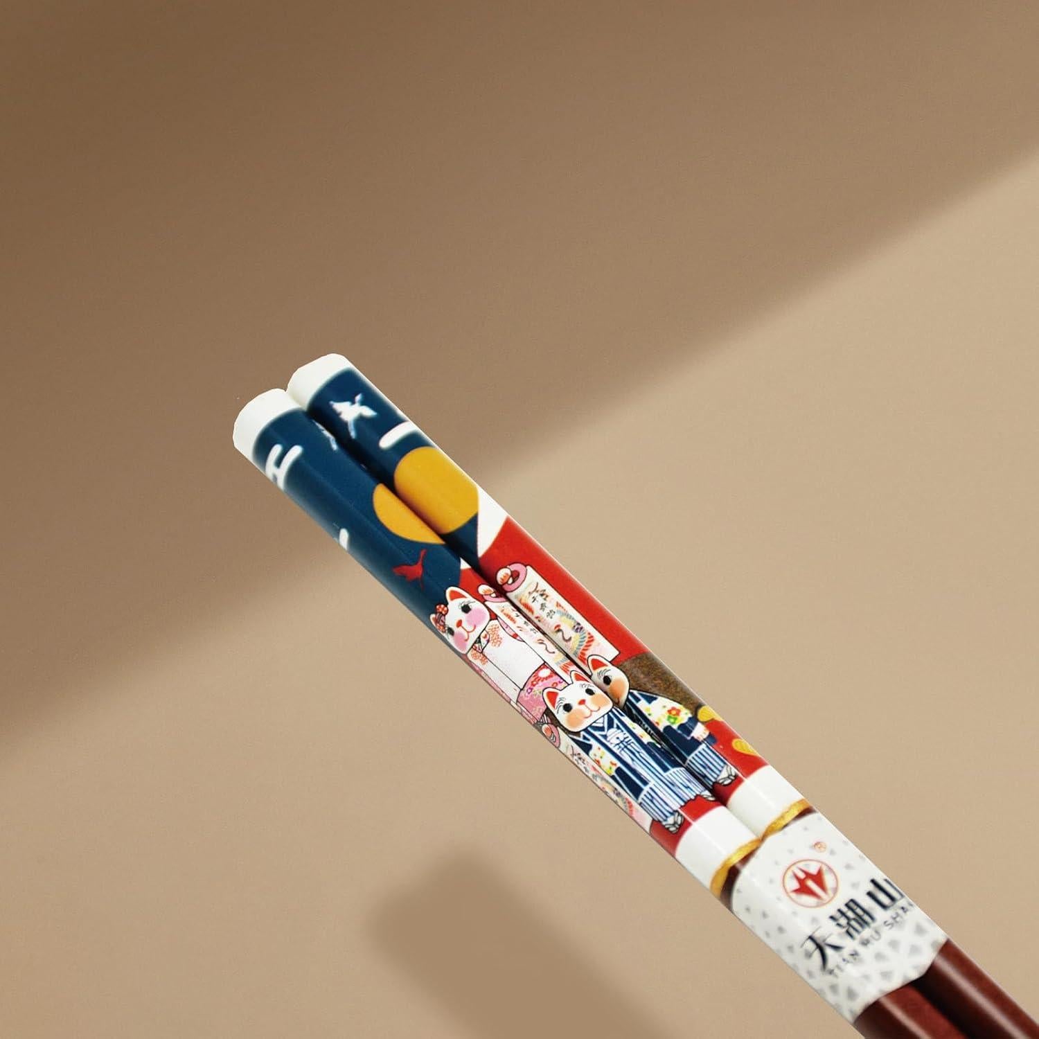 Palillos Reutilizables de Bambú LANHUTHS con Estuche Azul 22.4cm