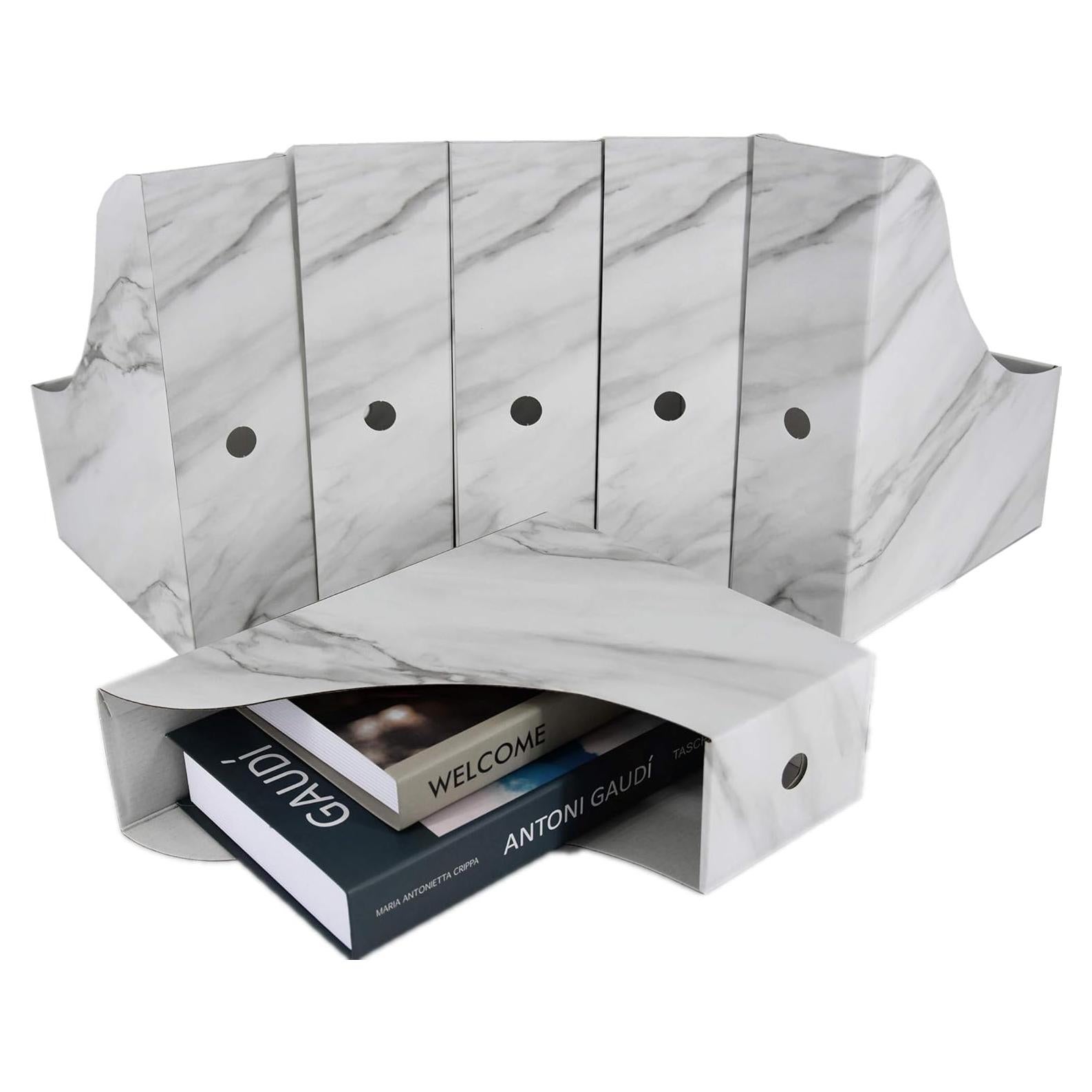 Soporte para Revistas HUAPRINT 6 Unidades Gris Marmoleado