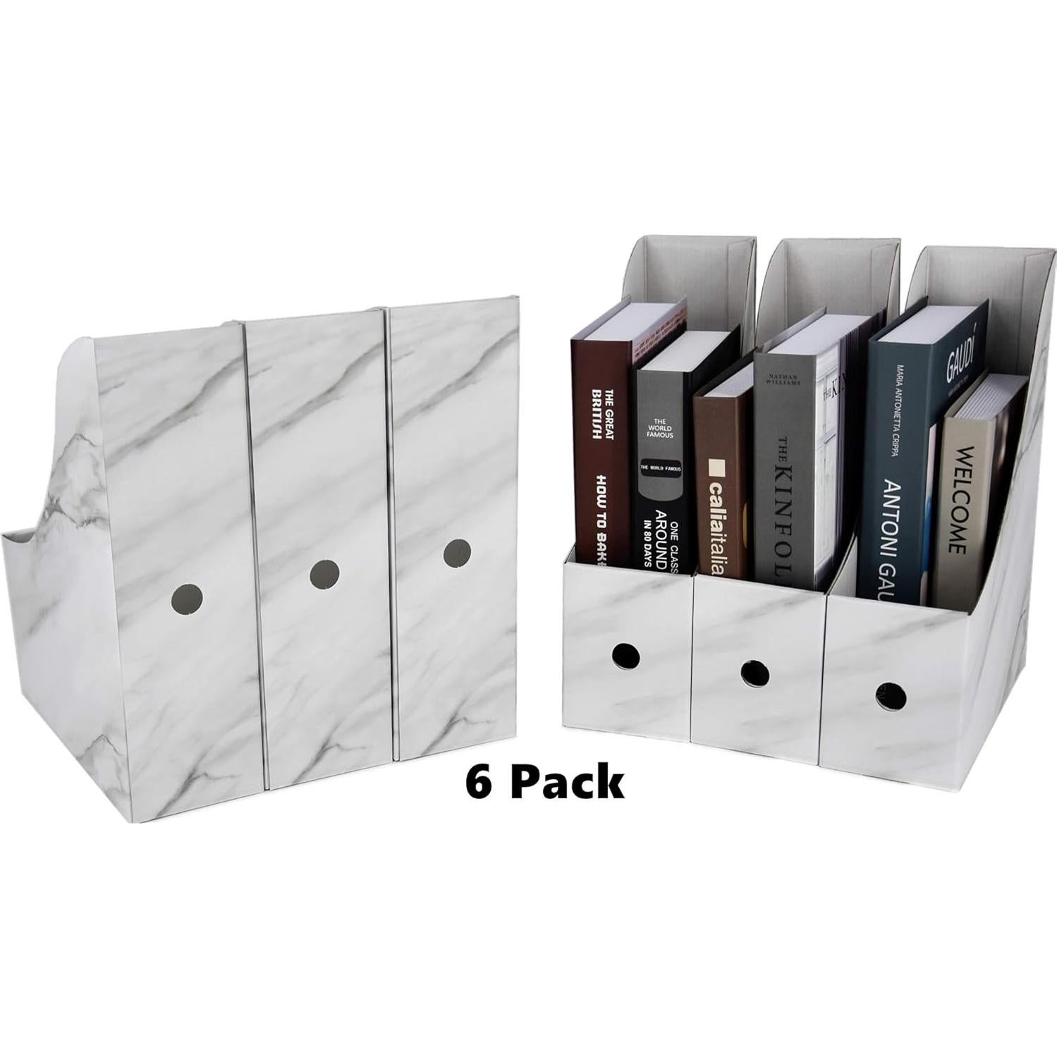 Soporte para Revistas HUAPRINT 6 Unidades Gris Marmoleado