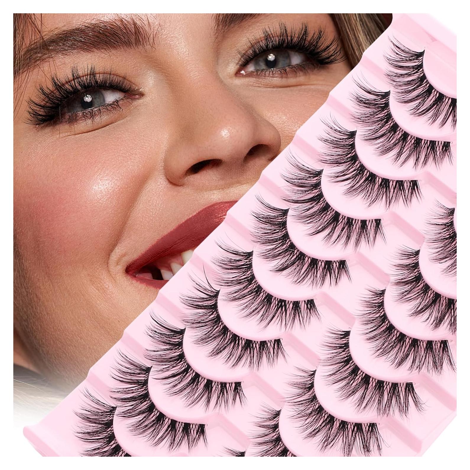 Pestañas Postizas GEMERRY 10 Pares Esponjosas y Naturales