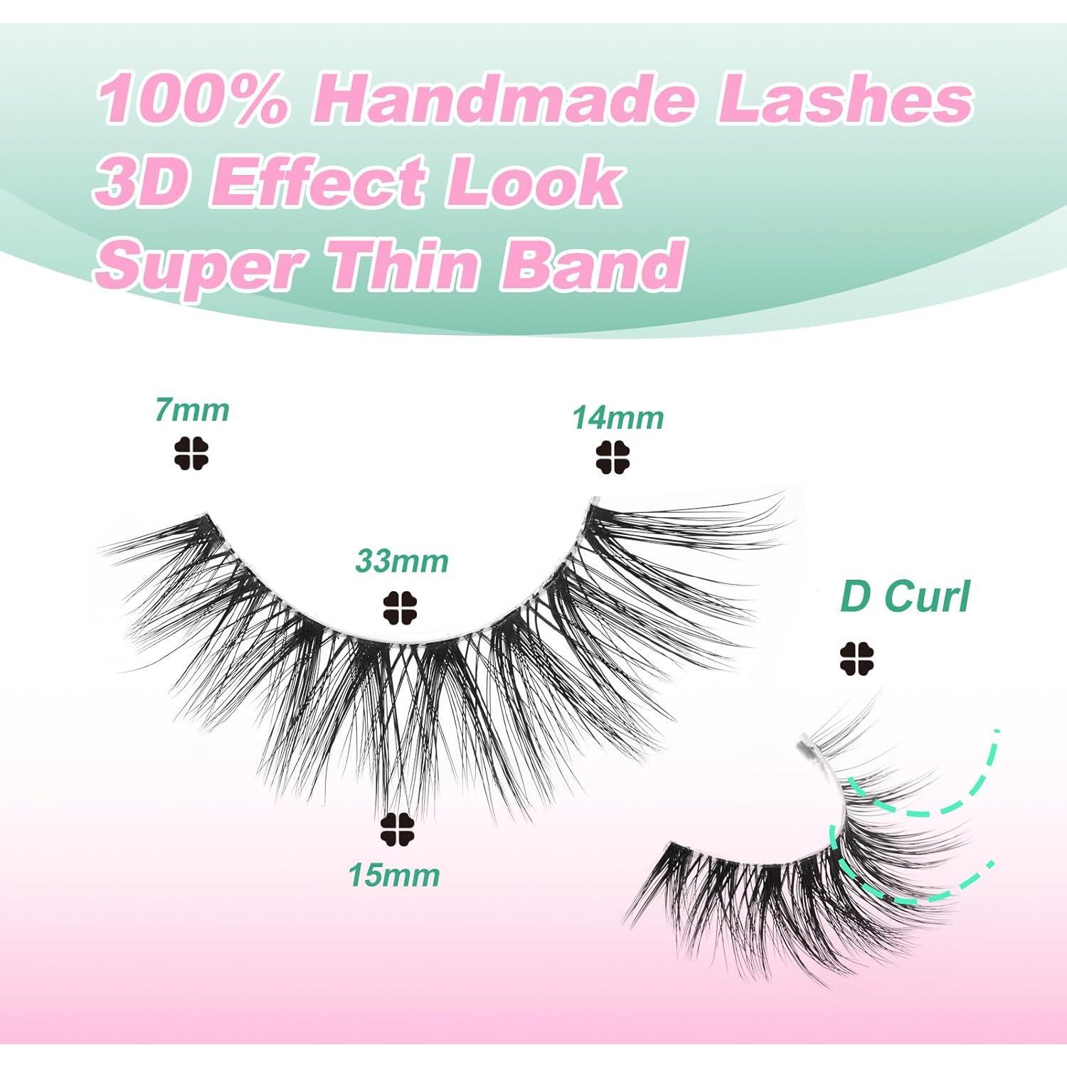 Pestañas Postizas GEMERRY 10 Pares Esponjosas y Naturales