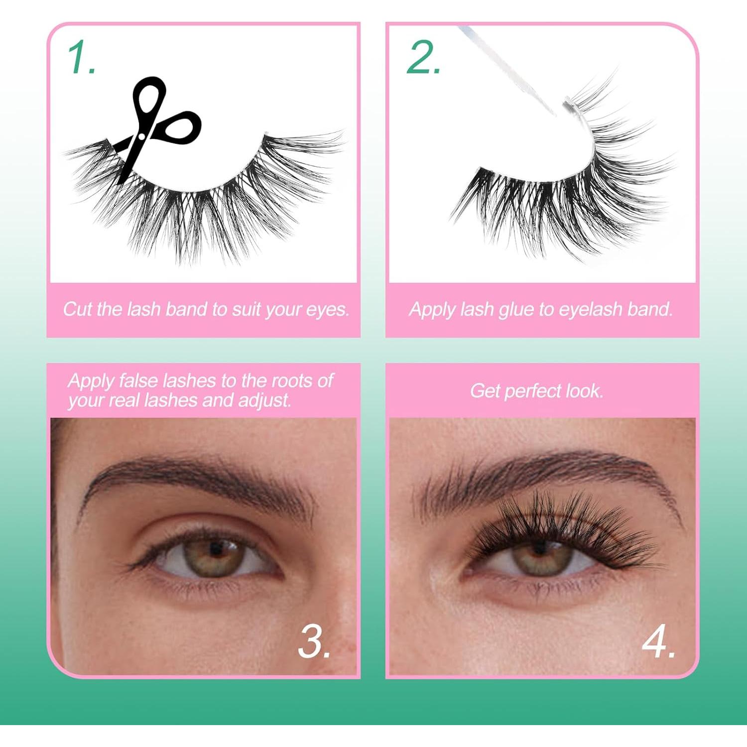 Pestañas Postizas GEMERRY 10 Pares Esponjosas y Naturales