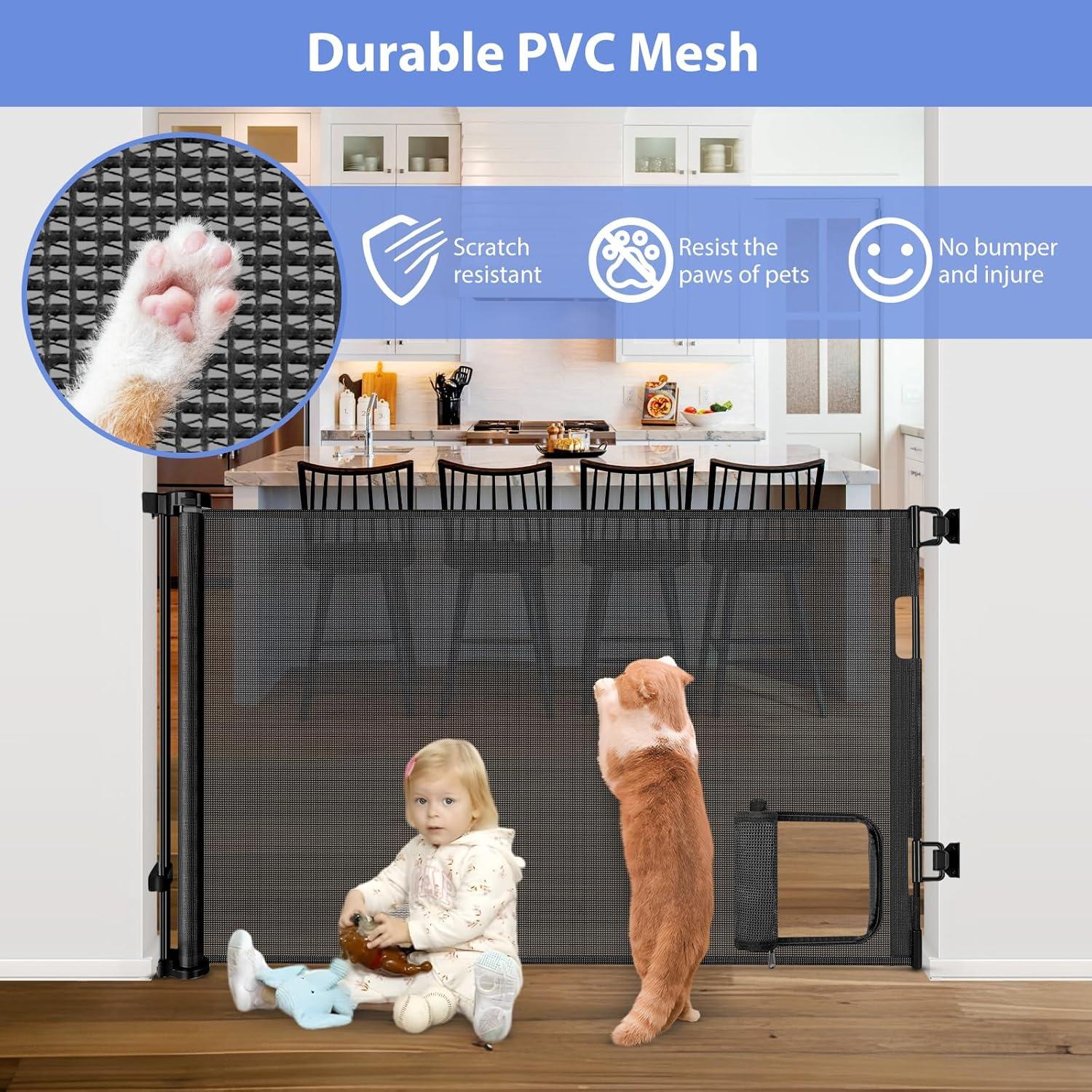 Puerta Retráctil para Bebés y Mascotas HY-A151 55" Negra