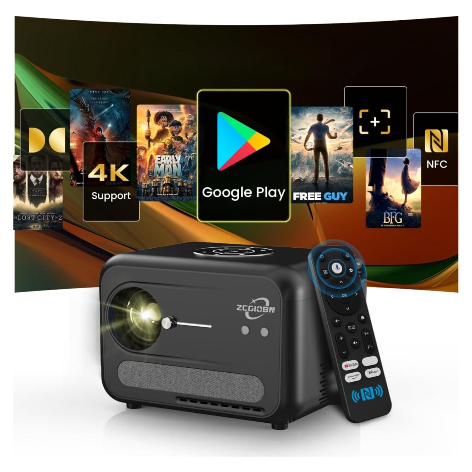 Proyector 4K ZCGIOBN A6 con WiFi, Bluetooth y Dolby Audio