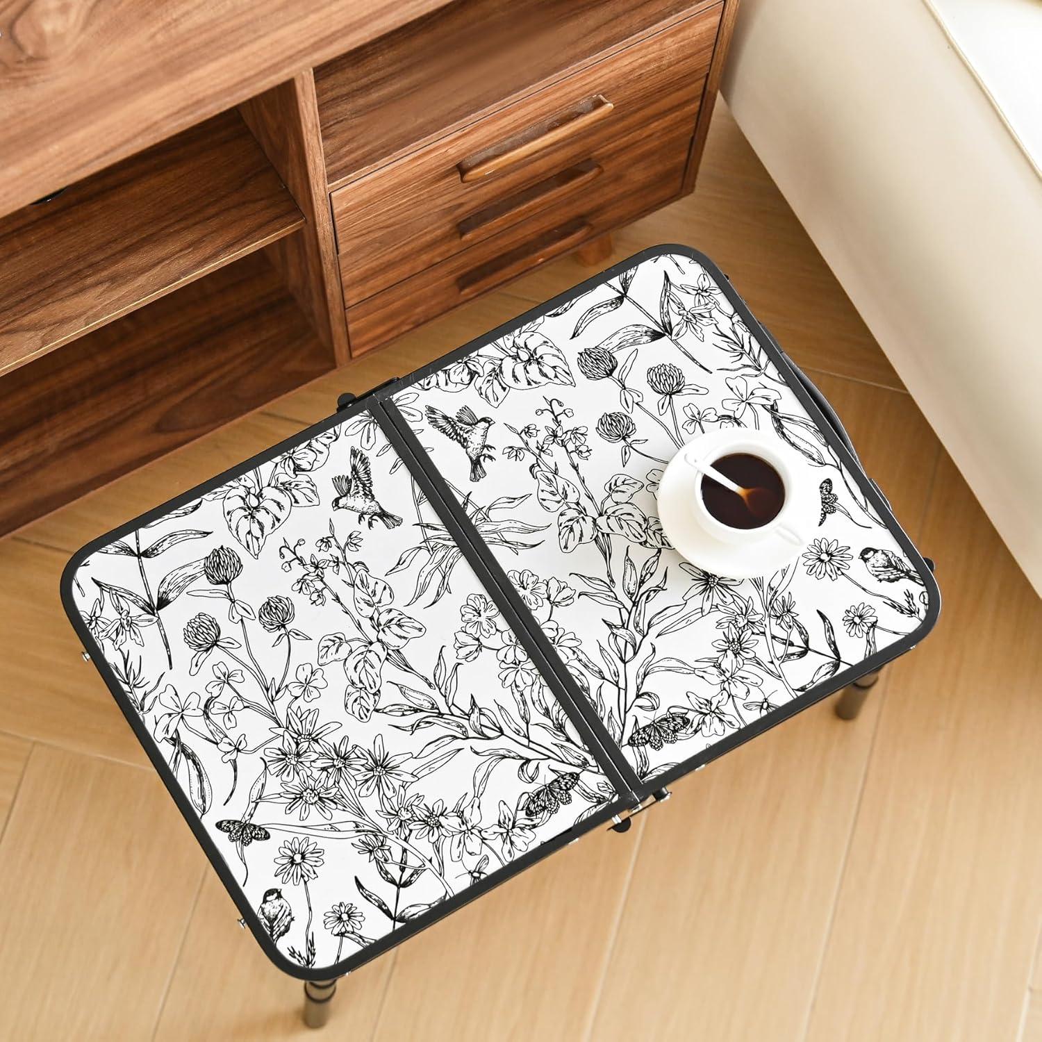 Mesa Plegable de Camping YihuiKo Toile de Jouy 61 cm Ajustable