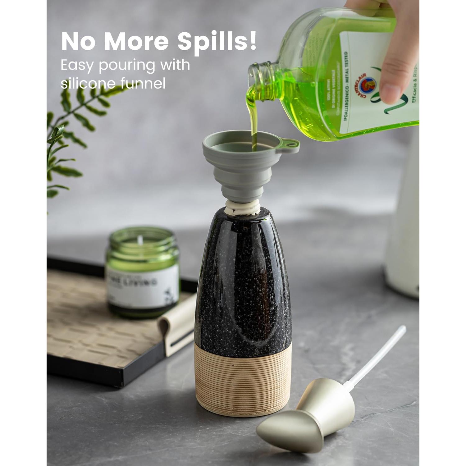 Dispensador de Jabón Cerámica Zoeeker 12 oz Negro con Bomba