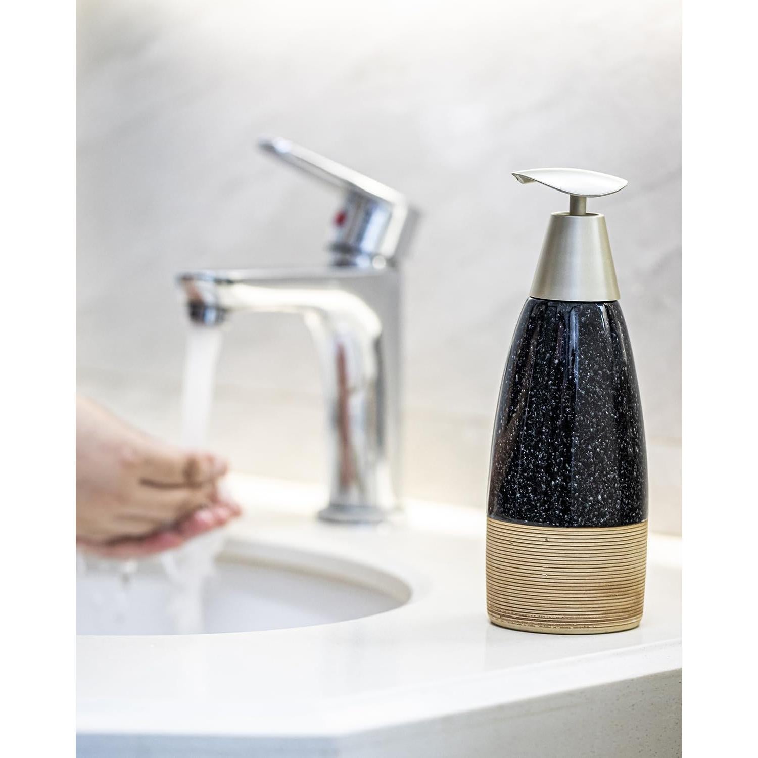 Dispensador de Jabón Cerámica Zoeeker 12 oz Negro con Bomba