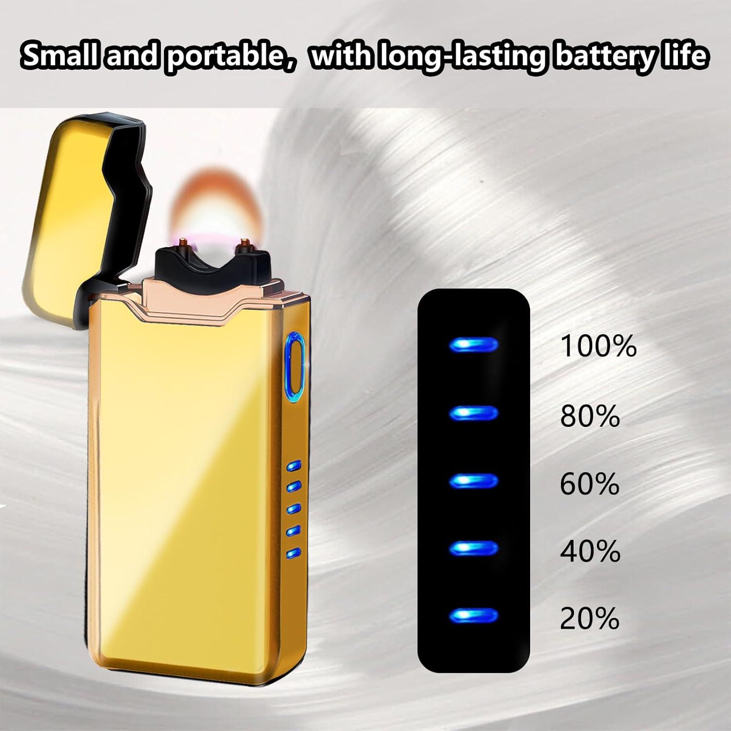 Encendedor Eléctrico a Prueba de Viento SKRFIRE Oro - Recargable USB