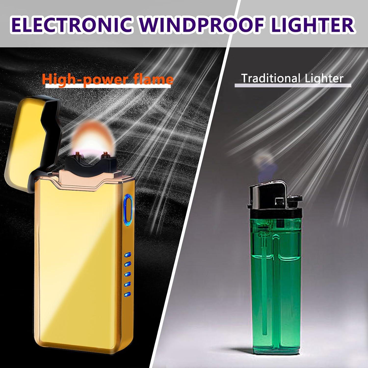 Encendedor Eléctrico a Prueba de Viento SKRFIRE Oro - Recargable USB