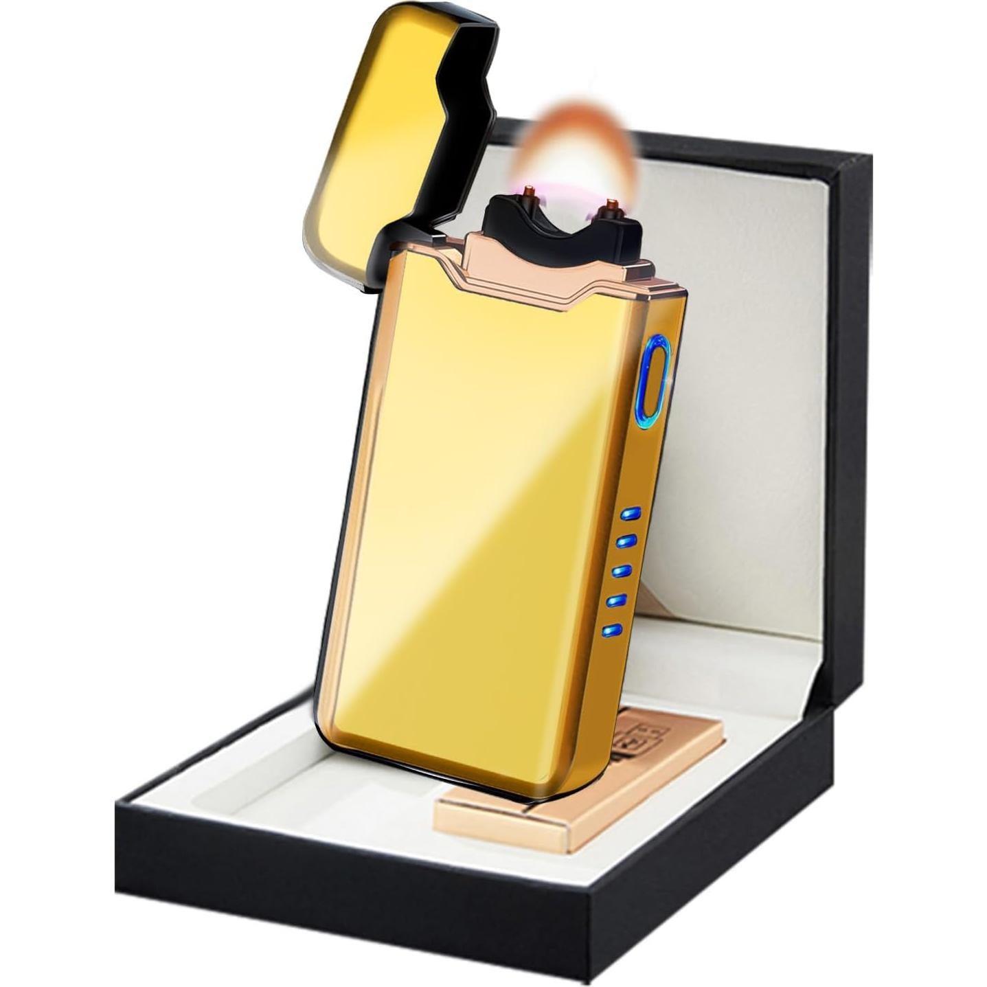 Encendedor Eléctrico a Prueba de Viento SKRFIRE Oro - Recargable USB